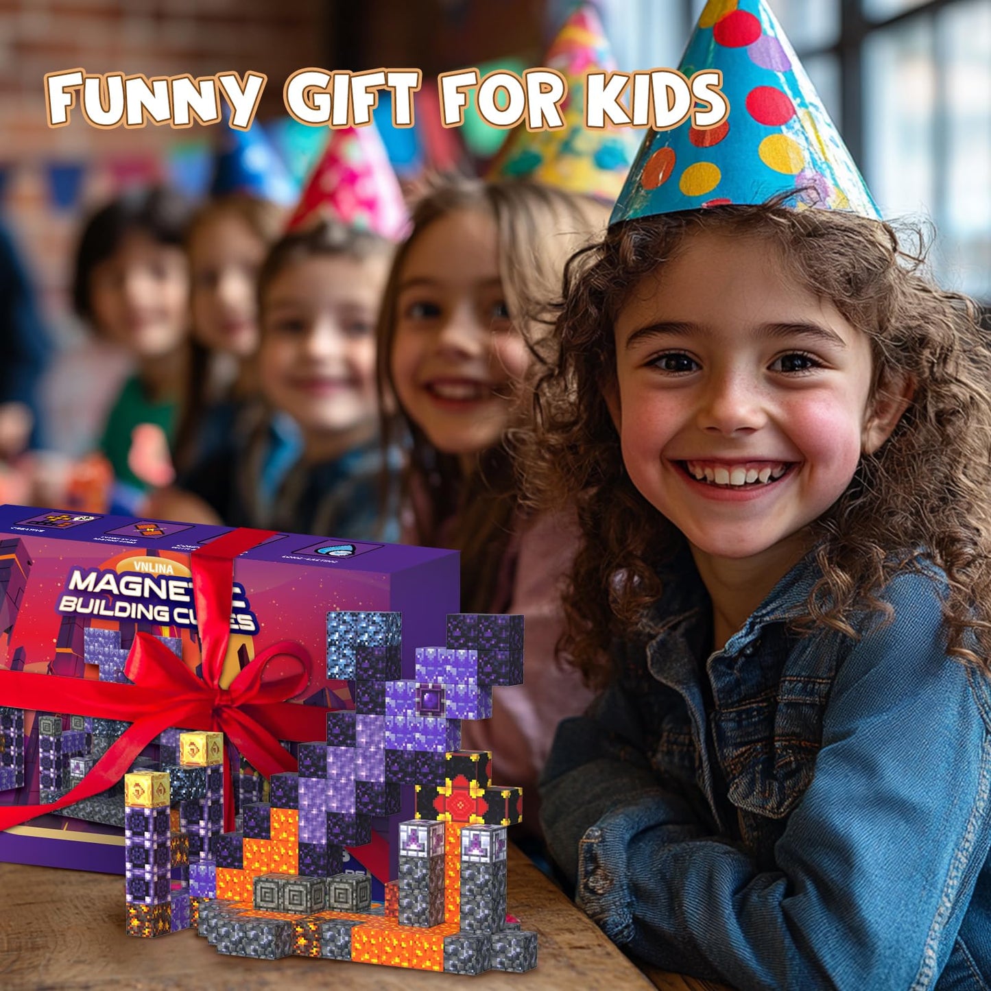 VNLINA 108PCS Magnetic Blocks Set – STEM Building Toys for Kids 3-12