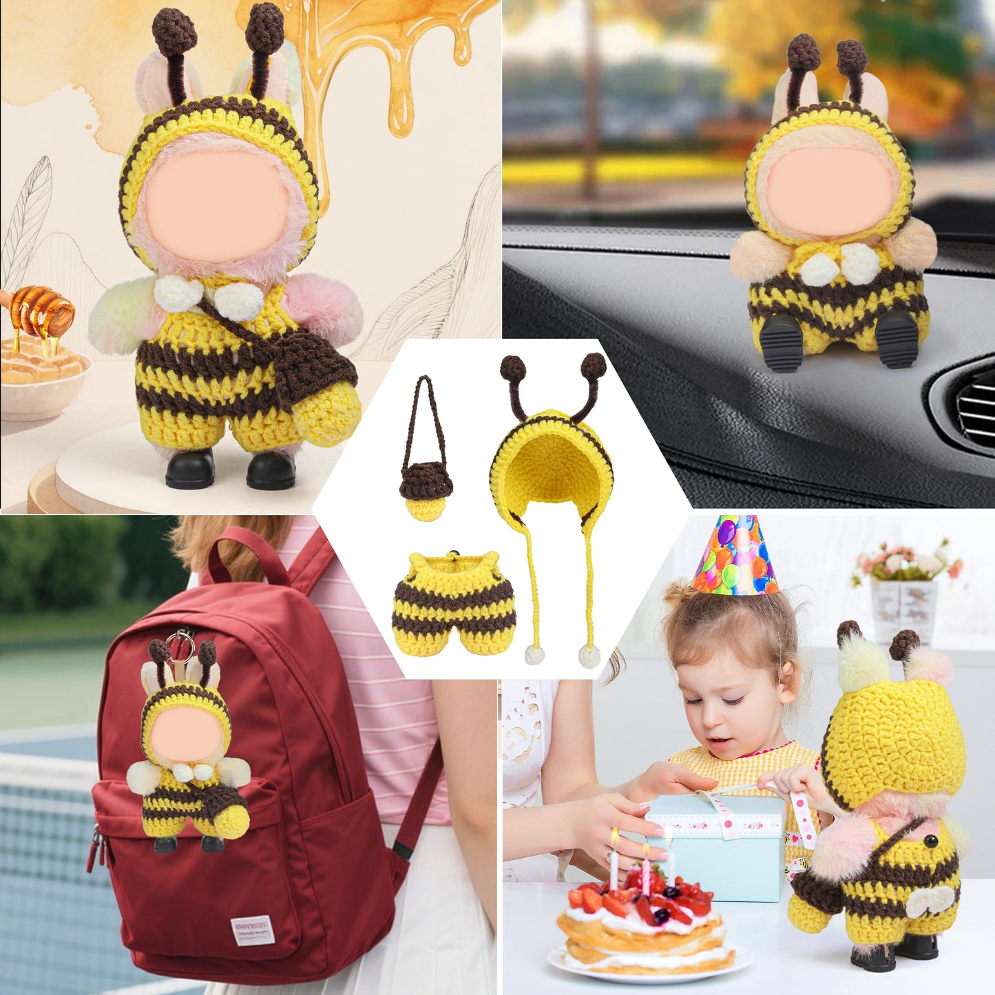 Voccim Handmade 17cm Doll Clothes – Animal-Inspired Outfits with Bag & Hat