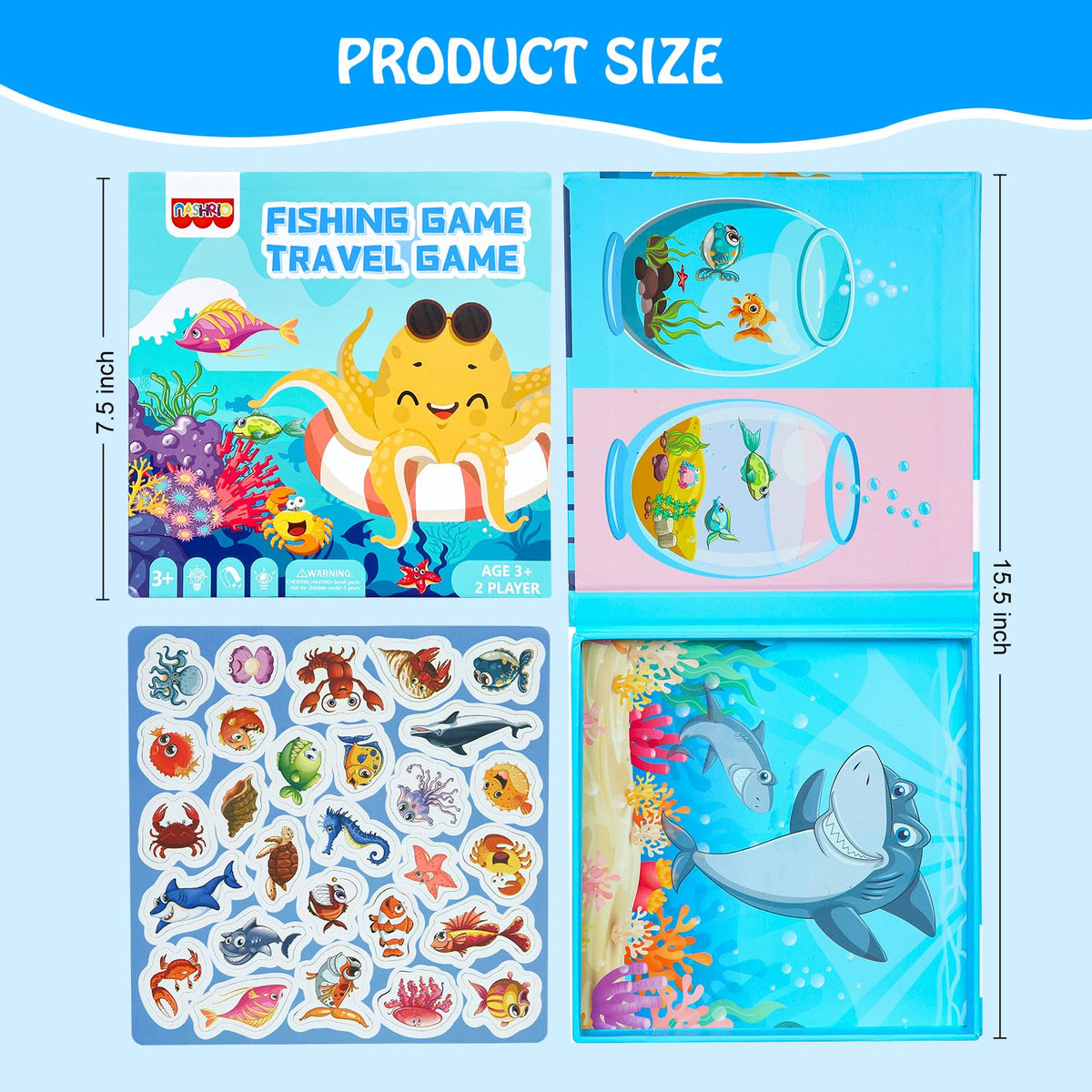 VOLSION Magnetic Fishing Game for Toddlers Ages 3-8 – Montessori Wooden Educational Toy