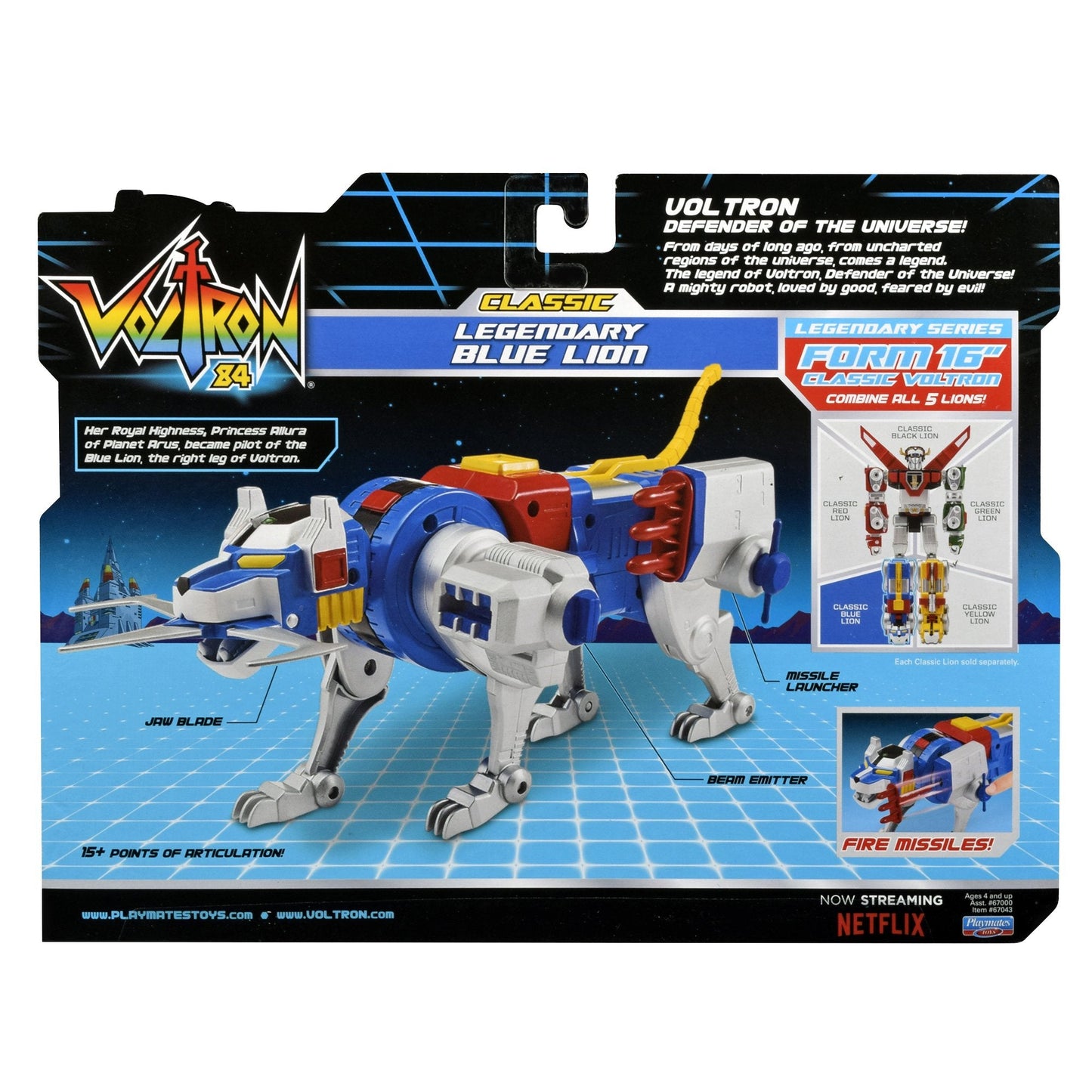 Voltron Classic Blue Lion Action Figure – 16-Inch Combining Robot with Shield & Missile Launcher