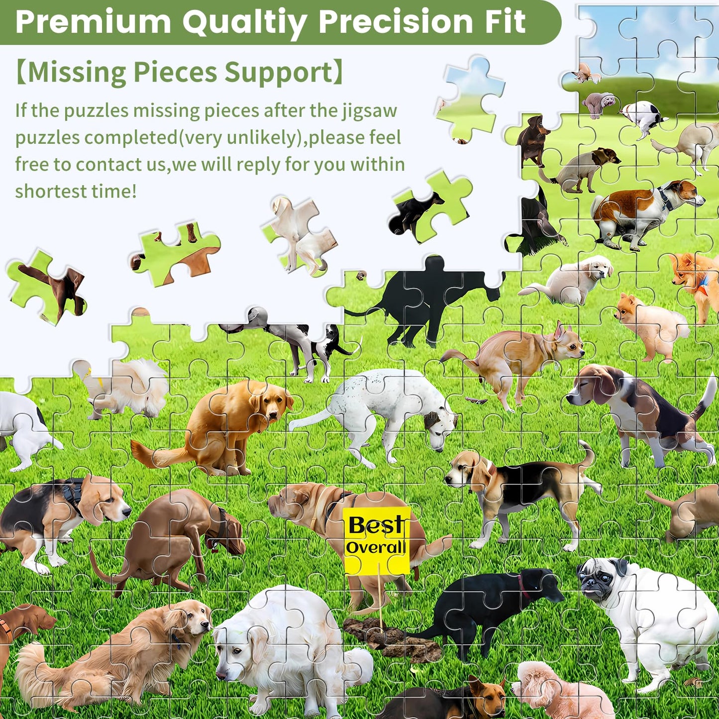 VOLUVOLU 1000-Piece Puppy Poop Puzzle – Funny Dog Gift for Adults