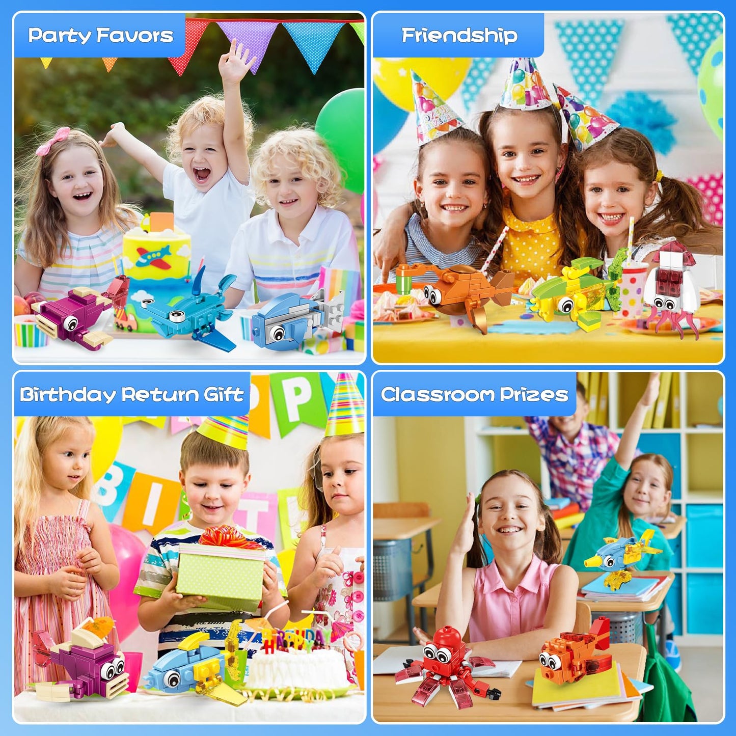 VOPOGLNE Marine Animals Building Blocks Set – 36 Packs, 999 Pieces for Kids 6–12