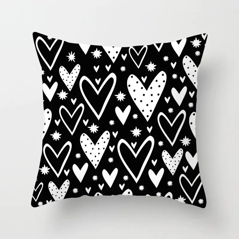 Yellow & Black Geometric Cushion Cover – Modern Abstract