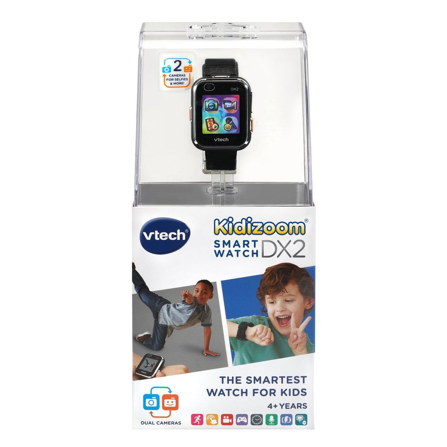 VTech KidiZoom Smartwatch DX2 (Black) - Dual Cameras, AR Monster Detector, Kid-Friendly