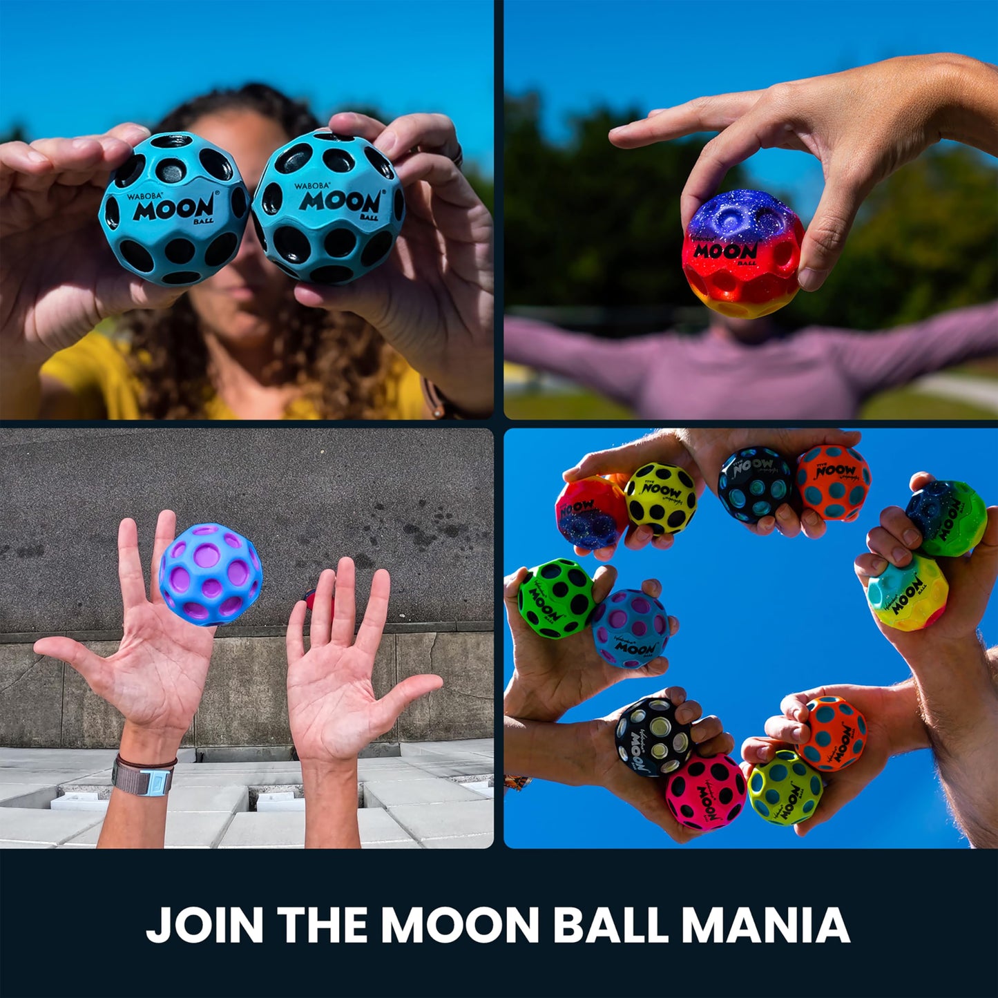 Waboba Moon Ball Dark Side of The Moon — Hyper Bouncy Ball for All Ages | Extreme Bounce