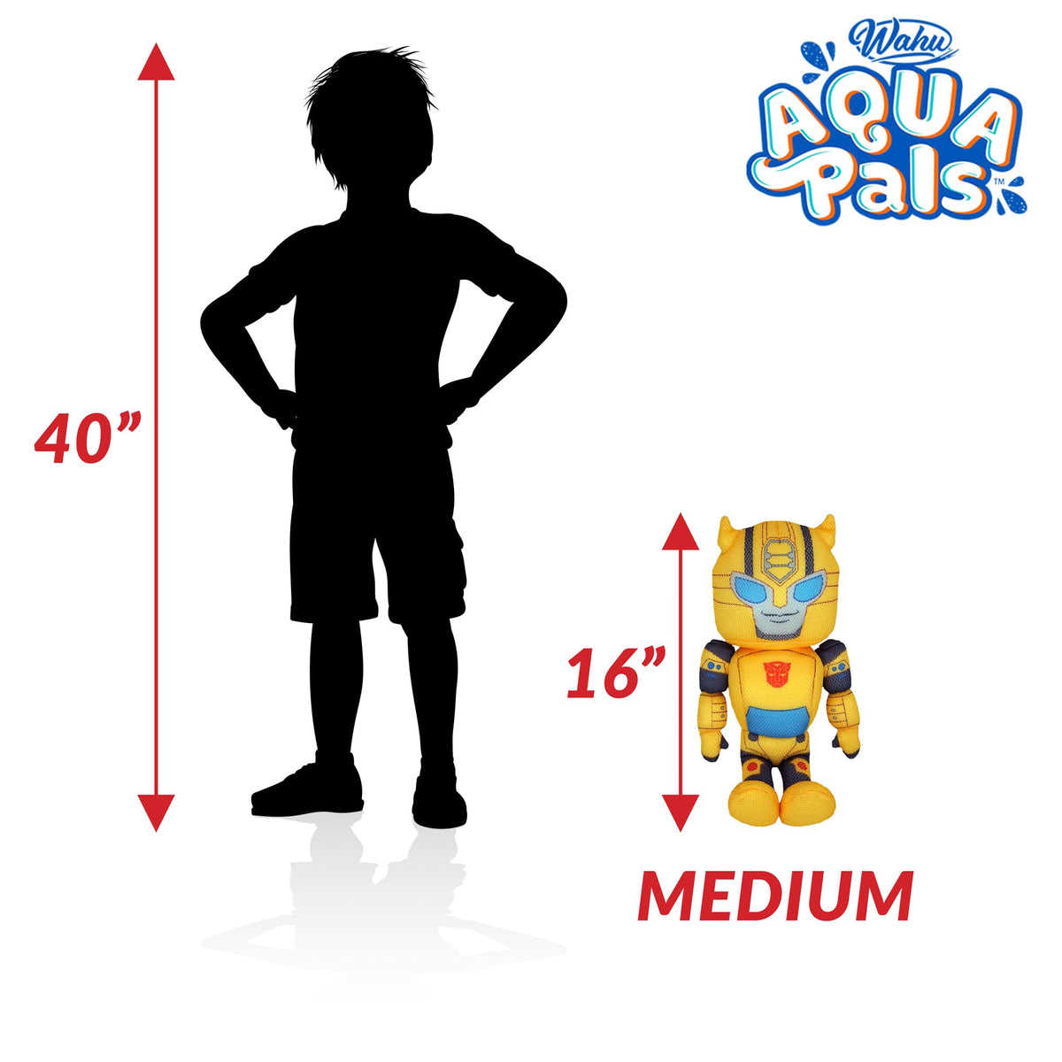 WAHU Aqua Pals Transformers Bumblebee Plush Water Toy – 16 Inch for Pool, Bath & Beach