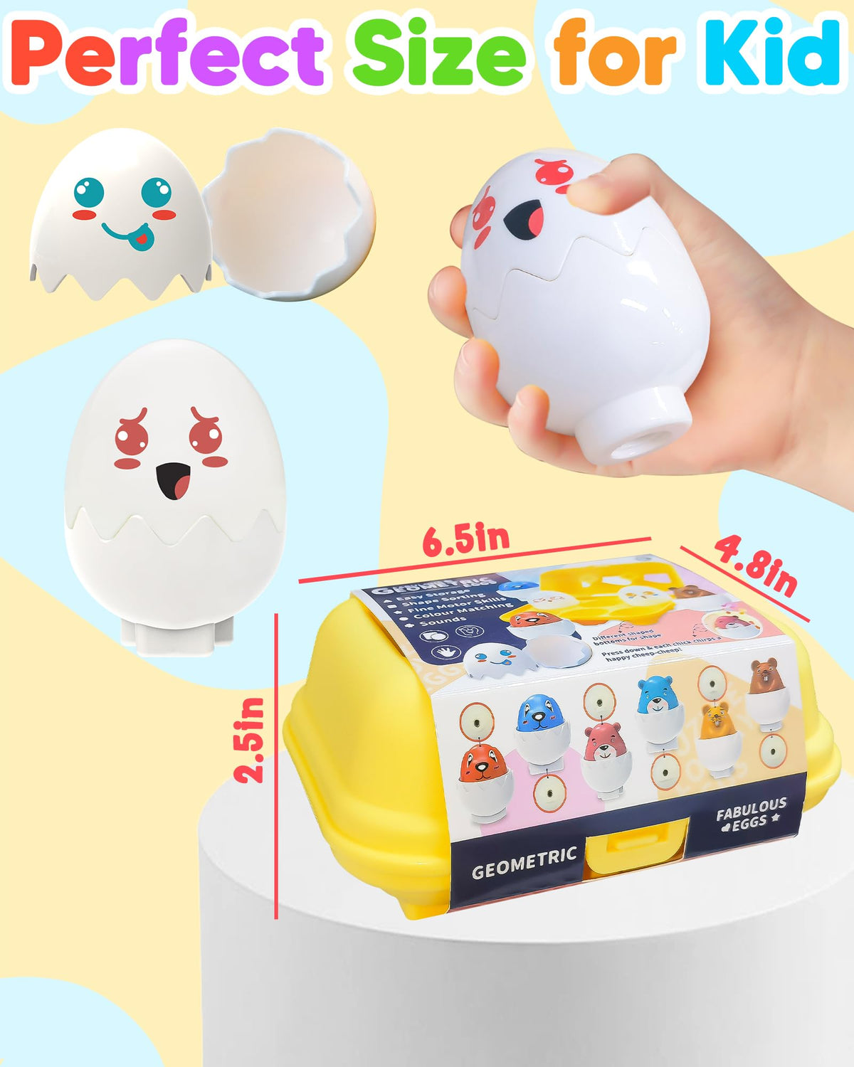 Walenced Easter Egg Toys for Toddlers 1-3 – Sensory Matching Eggs, Pre-filled Easter Eggs