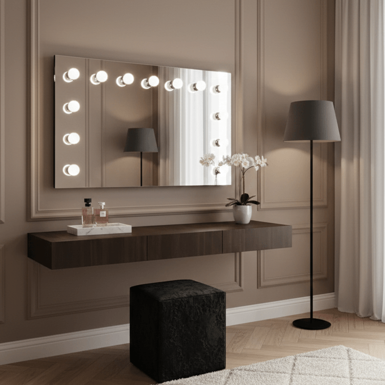 Nicole Hollywood Mirror Wall Mounted 100x60cm