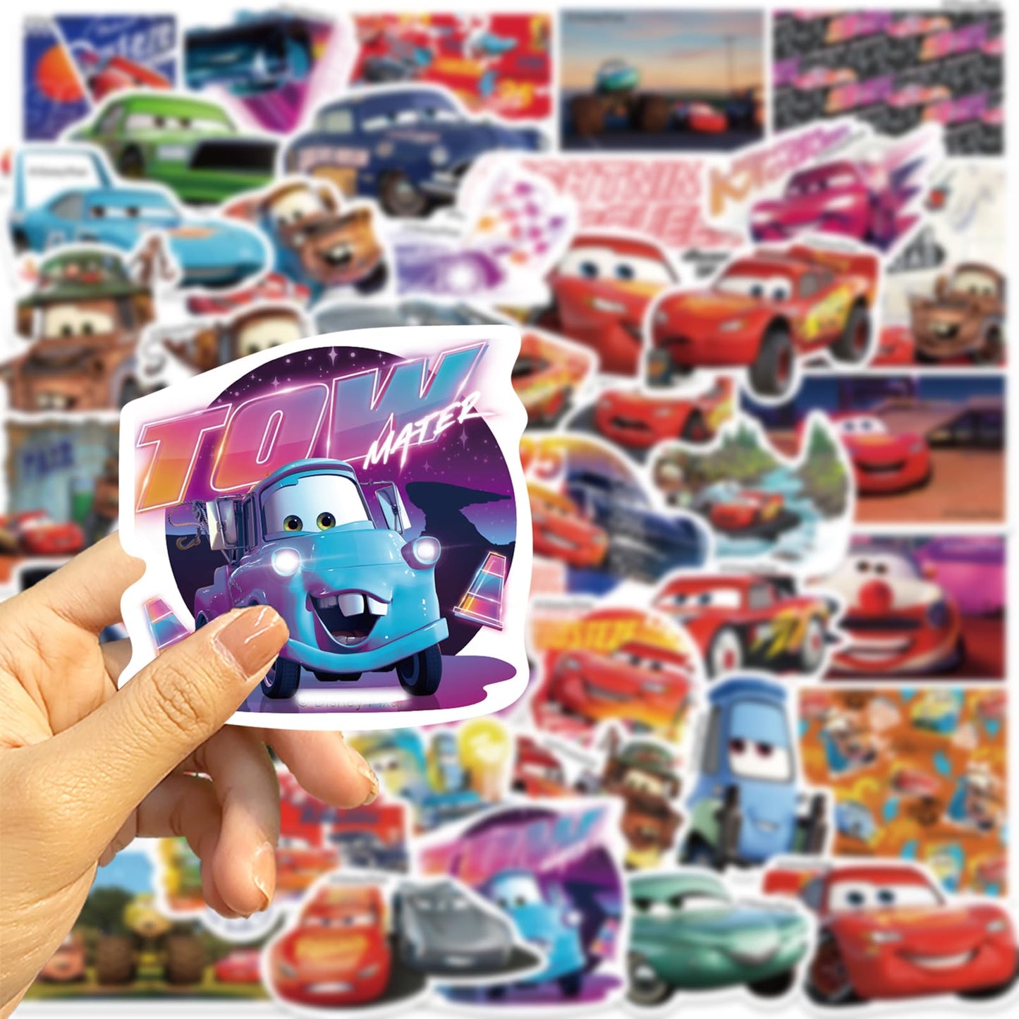 wanhuatong 50Pcs Cartoon Cars Stickers – Waterproof Vinyl Decals for Laptops, Water Bottles & More