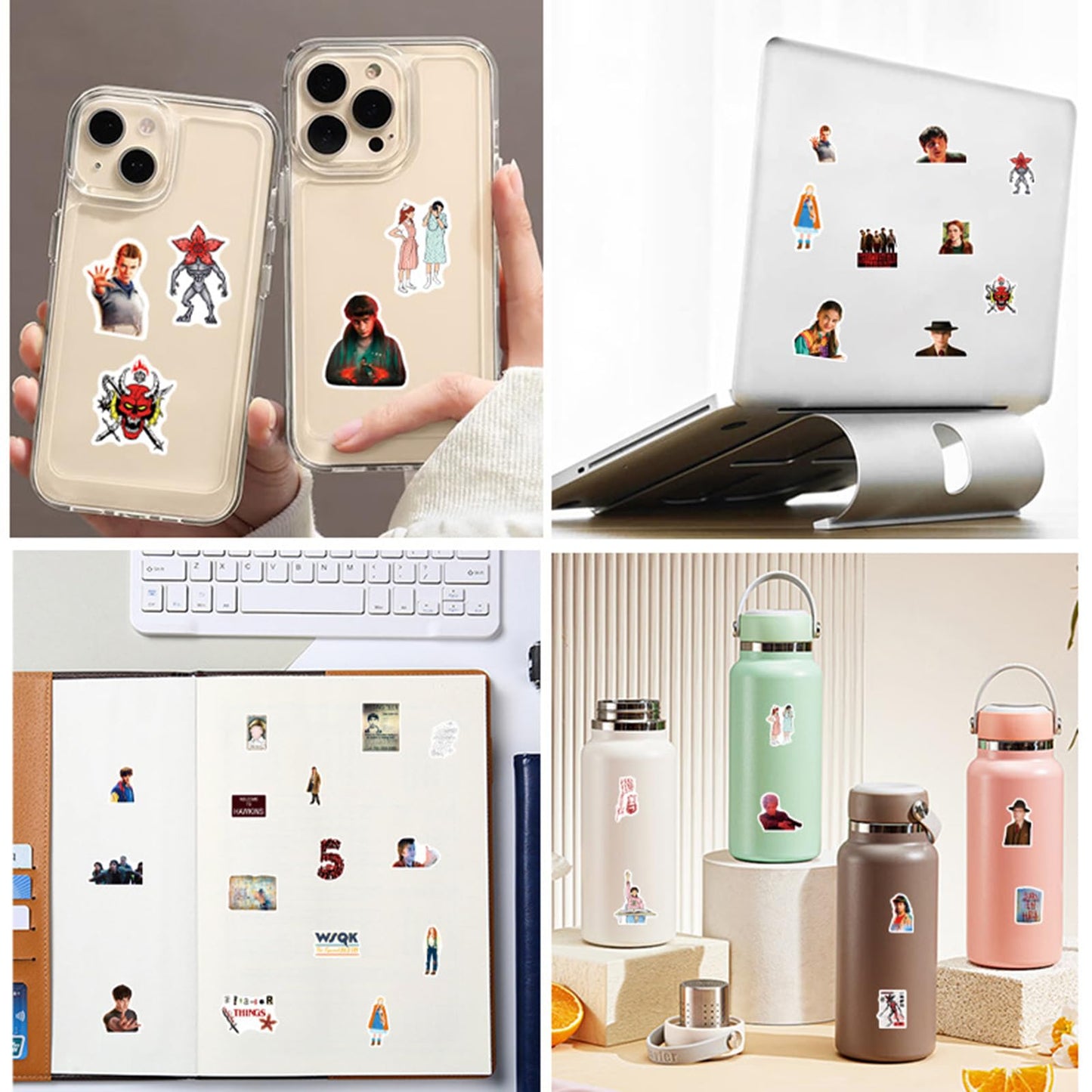 Wanhuatong 54Pcs Stranger Season 5 Stickers – Waterproof Vinyl for Water Bottles, Laptops & Phones (Blue)