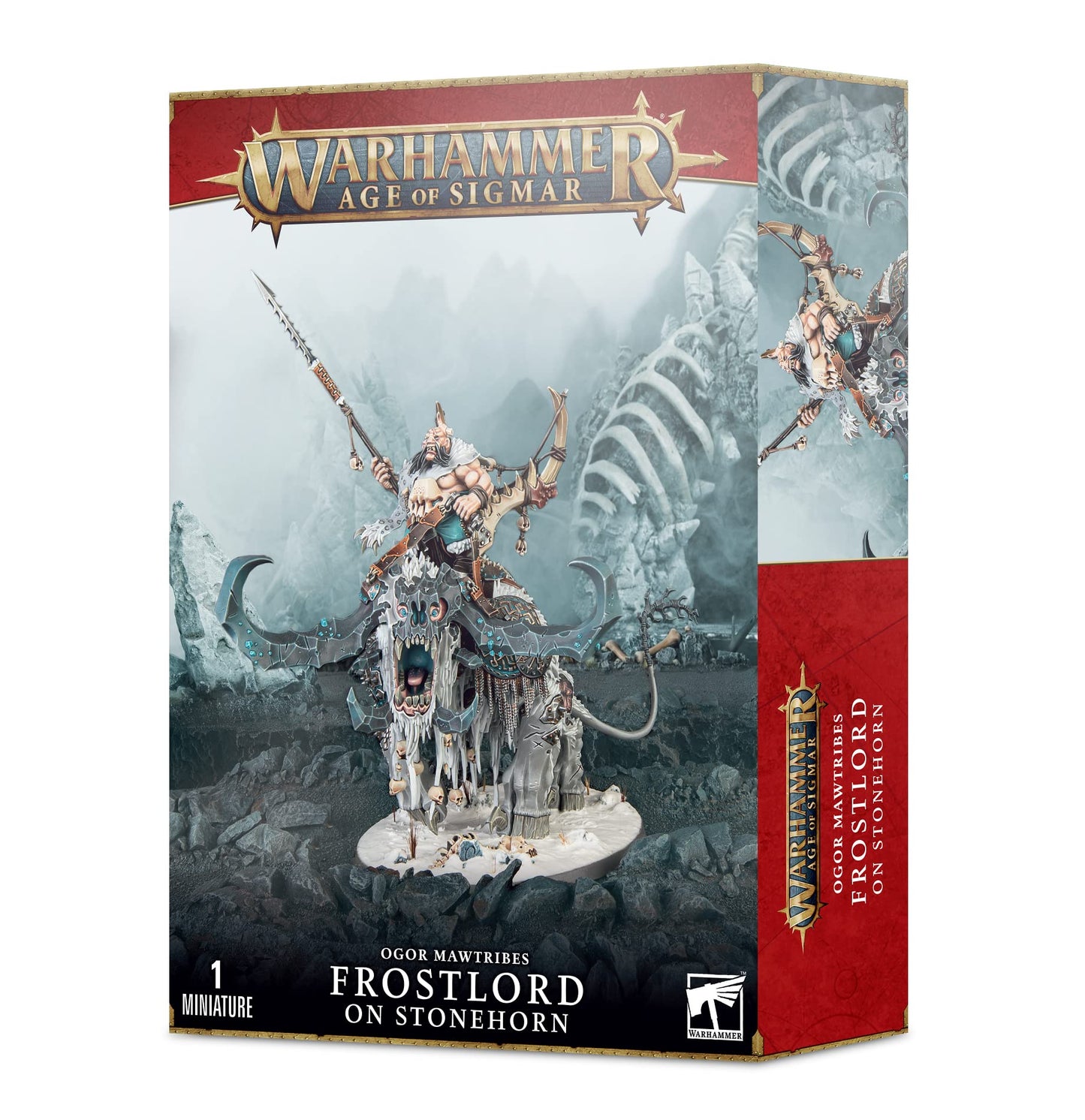 Warhammer Age of Sigmar Ogor Mawtribes Frostlord on Stonehorn | Miniature Kit
