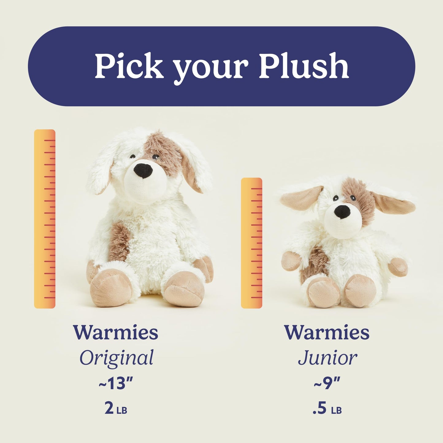 Warmies Junior Puppy: Microwavable & Weighted Plush Toy for Warmth, Comfort & Snuggles