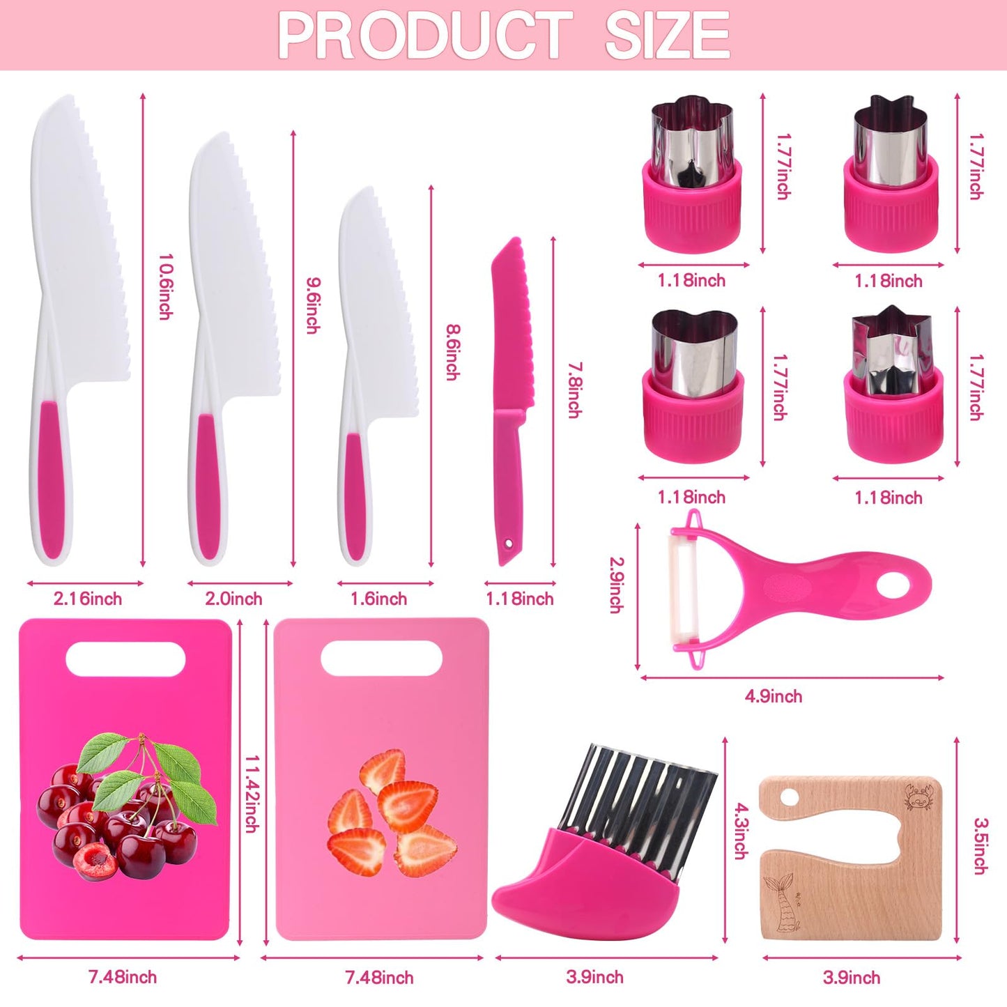 WaterSummer Montessori Kitchen Tools for Kids – Realistic Safe Knives & Educational Play (Ages 4-10)