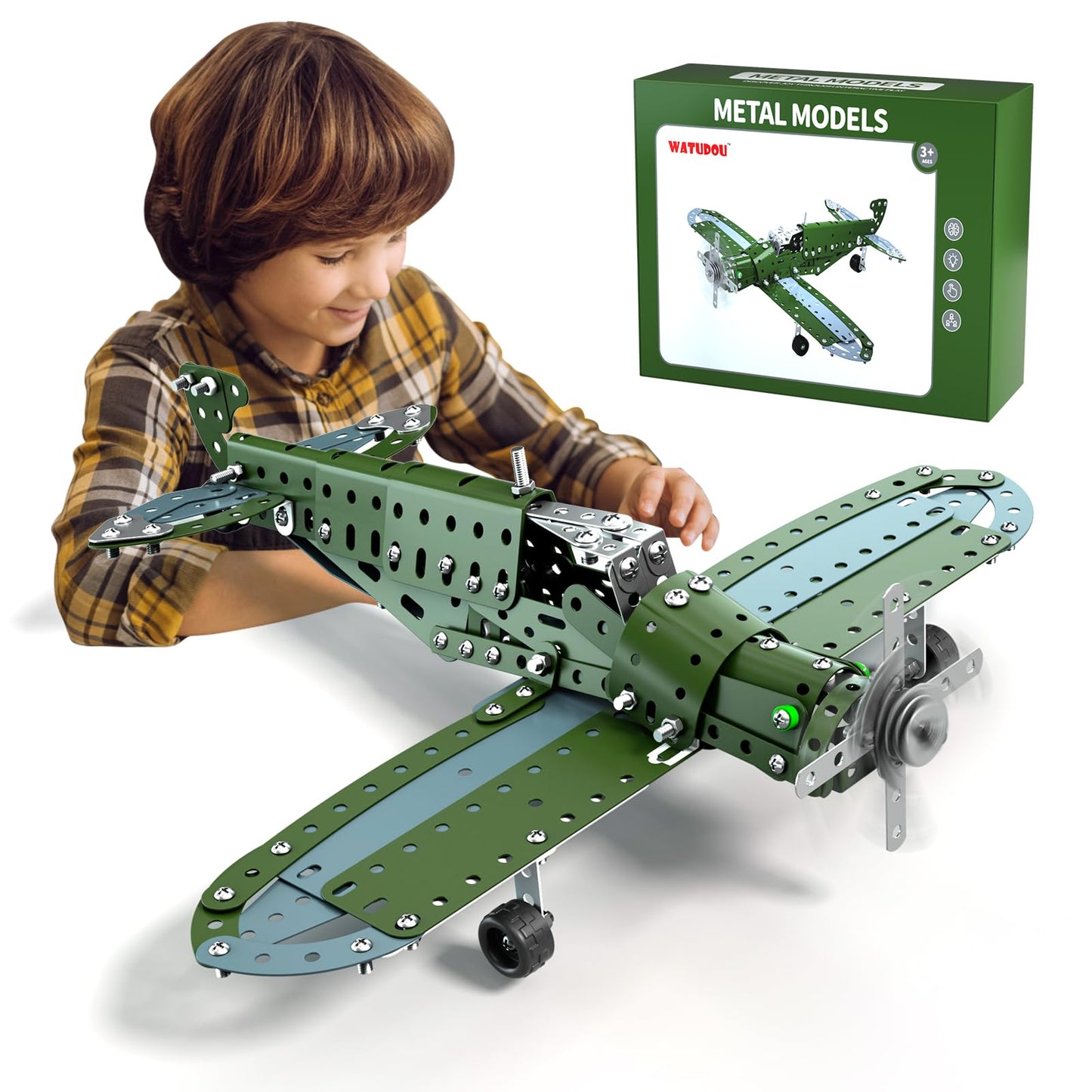 WATUDOU Model Airplane STEM Building Kit – DIY Aviation Toy for Ages 8-16
