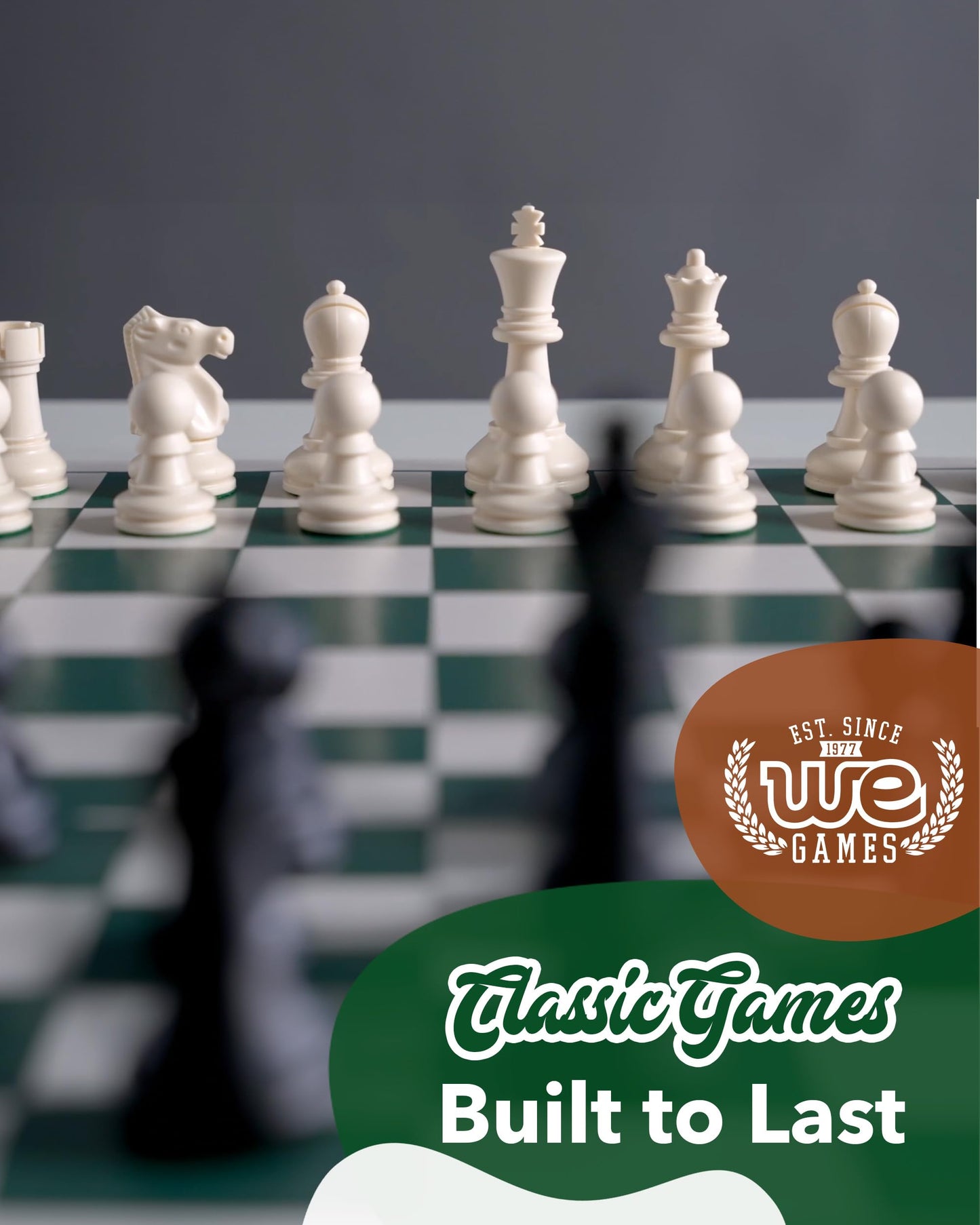WE Games Best Value Tournament Chess Set – 34 Pieces, Roll-Up Board, Travel Bag