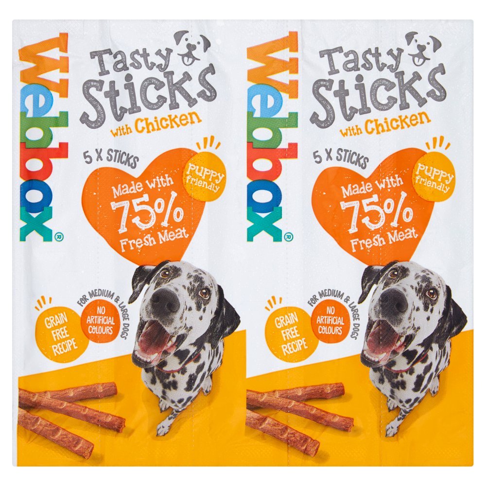 Webbox 5 Tasty Sticks with Chicken 55g (Case of 18)