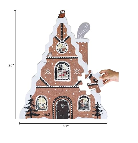 Wee Gallery Floor Puzzle – 24-Piece Jumbo Jigsaw for Toddlers | Gingerbread House