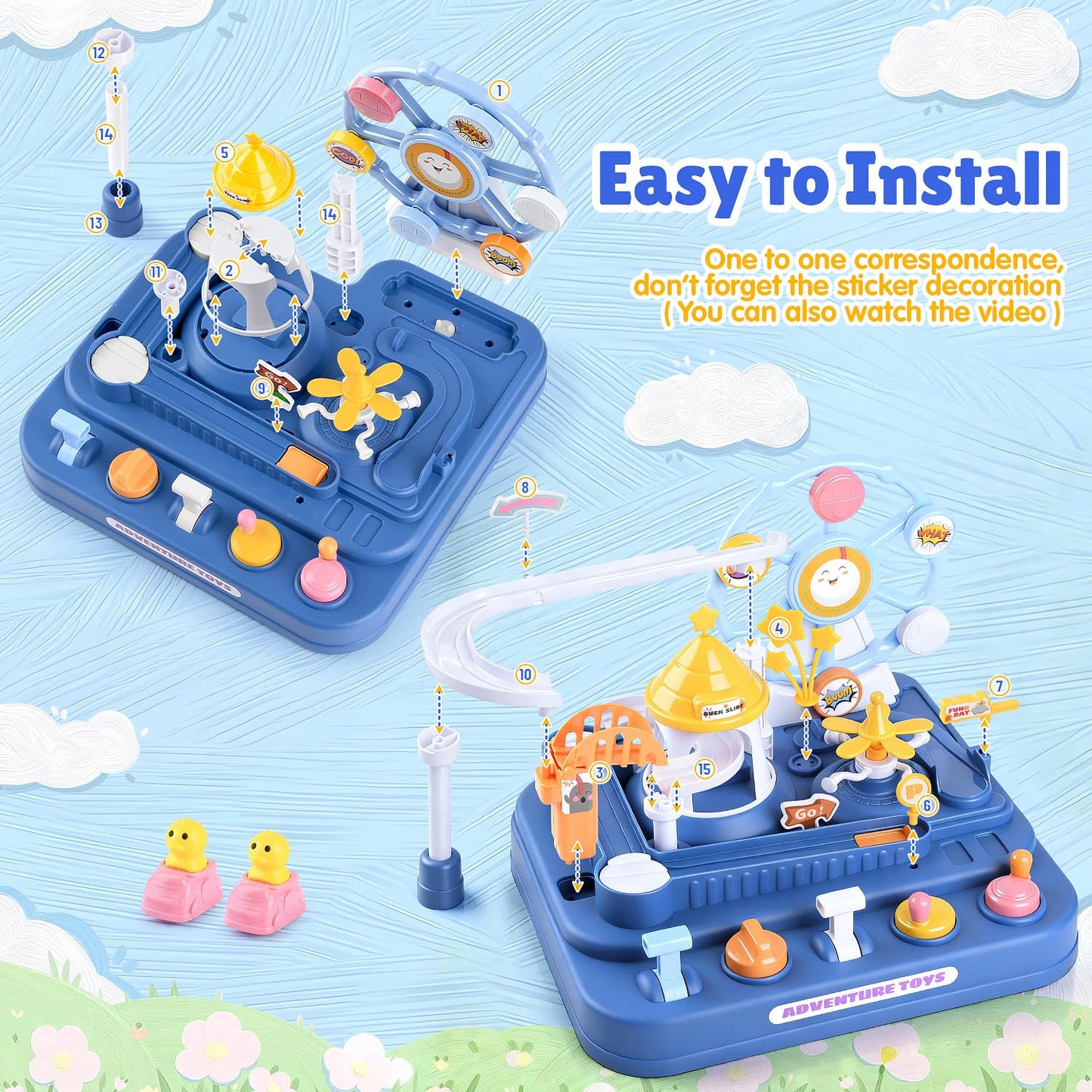 WeeHomm Magnetic Car Race Track for Toddlers (3+) – STEM & Montessori Toy