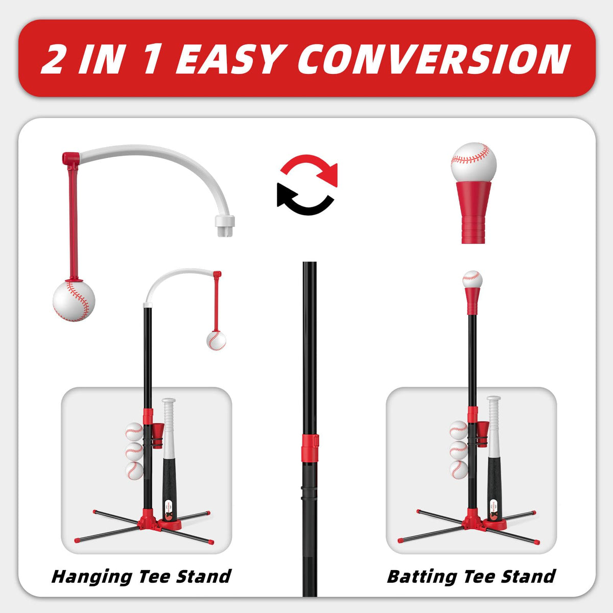 Wee Wonders 3-in-1 T Ball Set – Adjustable Height & Auto Pitching | Outdoor Kids Toys