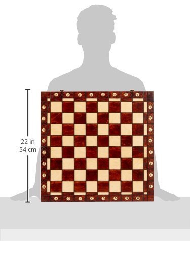 Wegiel Handmade European Ambassador Chess Set – 21 Inch Beech & Birch Board, Hornbeam & Sycamore Pieces