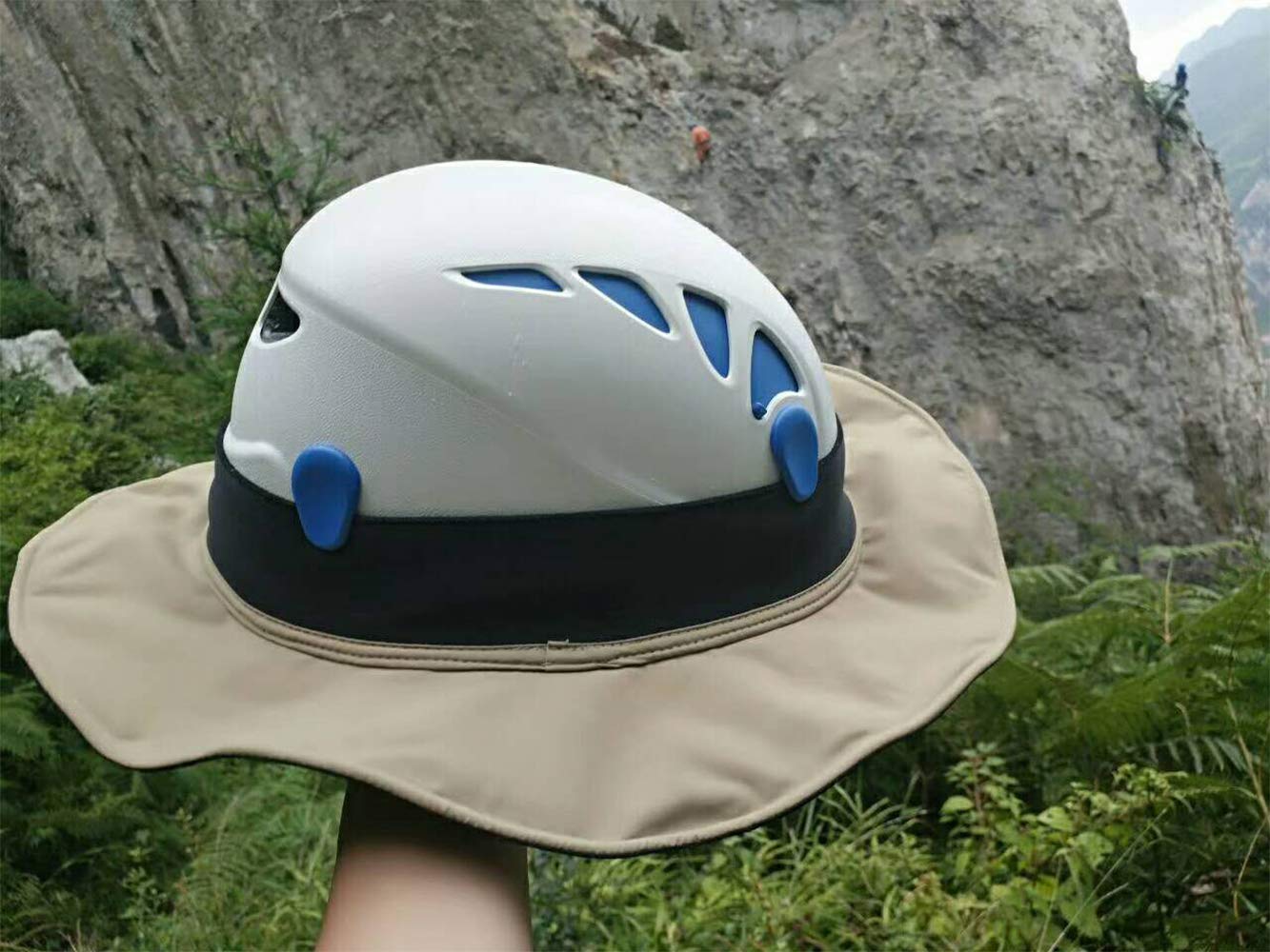 Weiking Climbing Helmet Sun Hat – Lightweight, Waterproof, Foldable Shade for Rescue & Construction (Grey-Black)