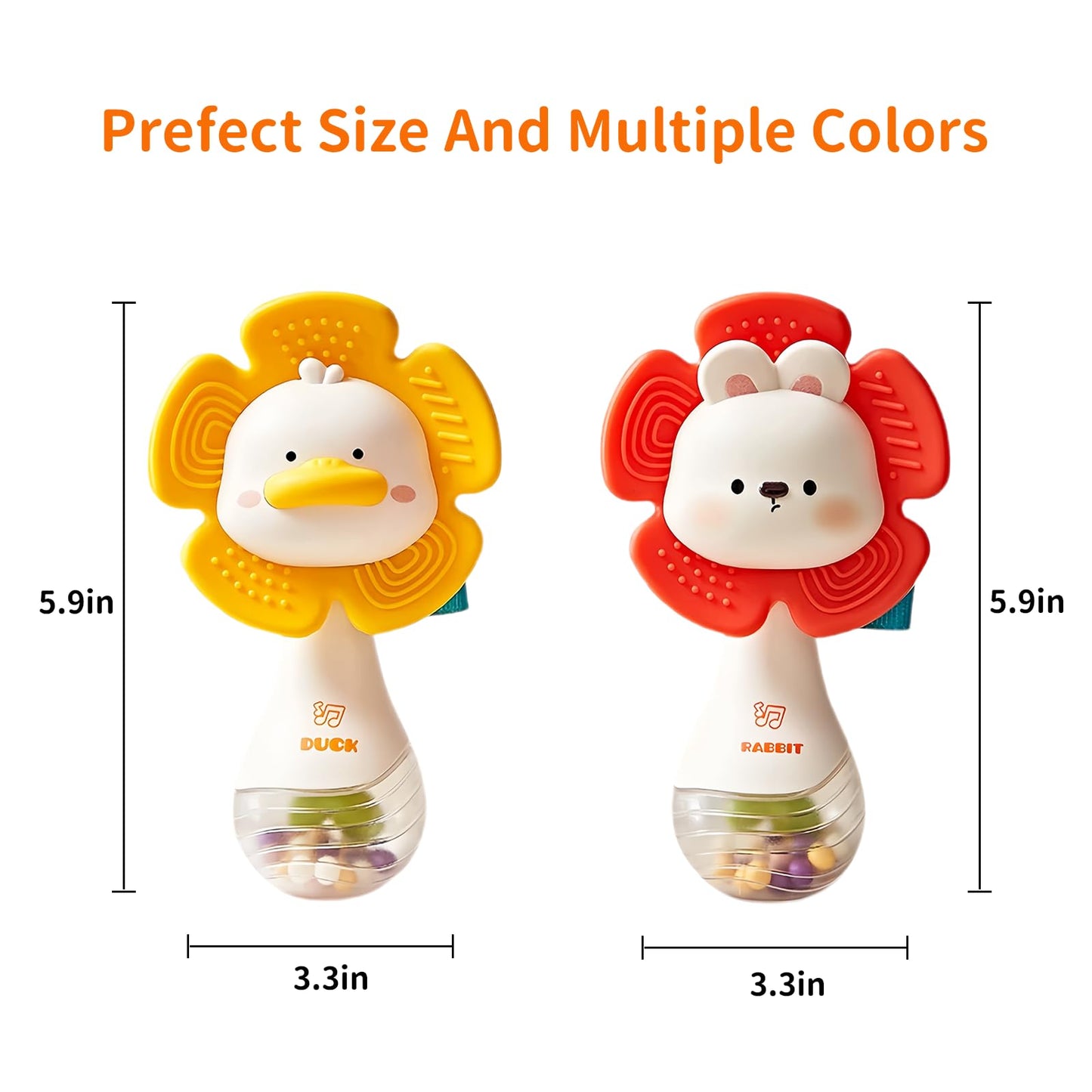weirtoya 2-Pack Baby Rattles & Teething Toys for 0-6 Months – Sensory Shaker & Montessori Toy