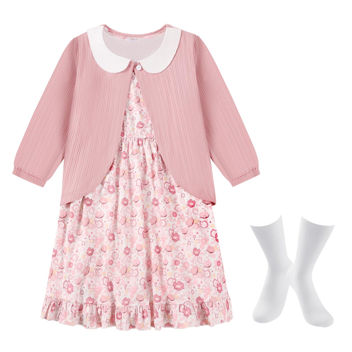 Weixinbuy Old Lady Costume for Kids – 12-Piece Dress Up Set (5-7Y)