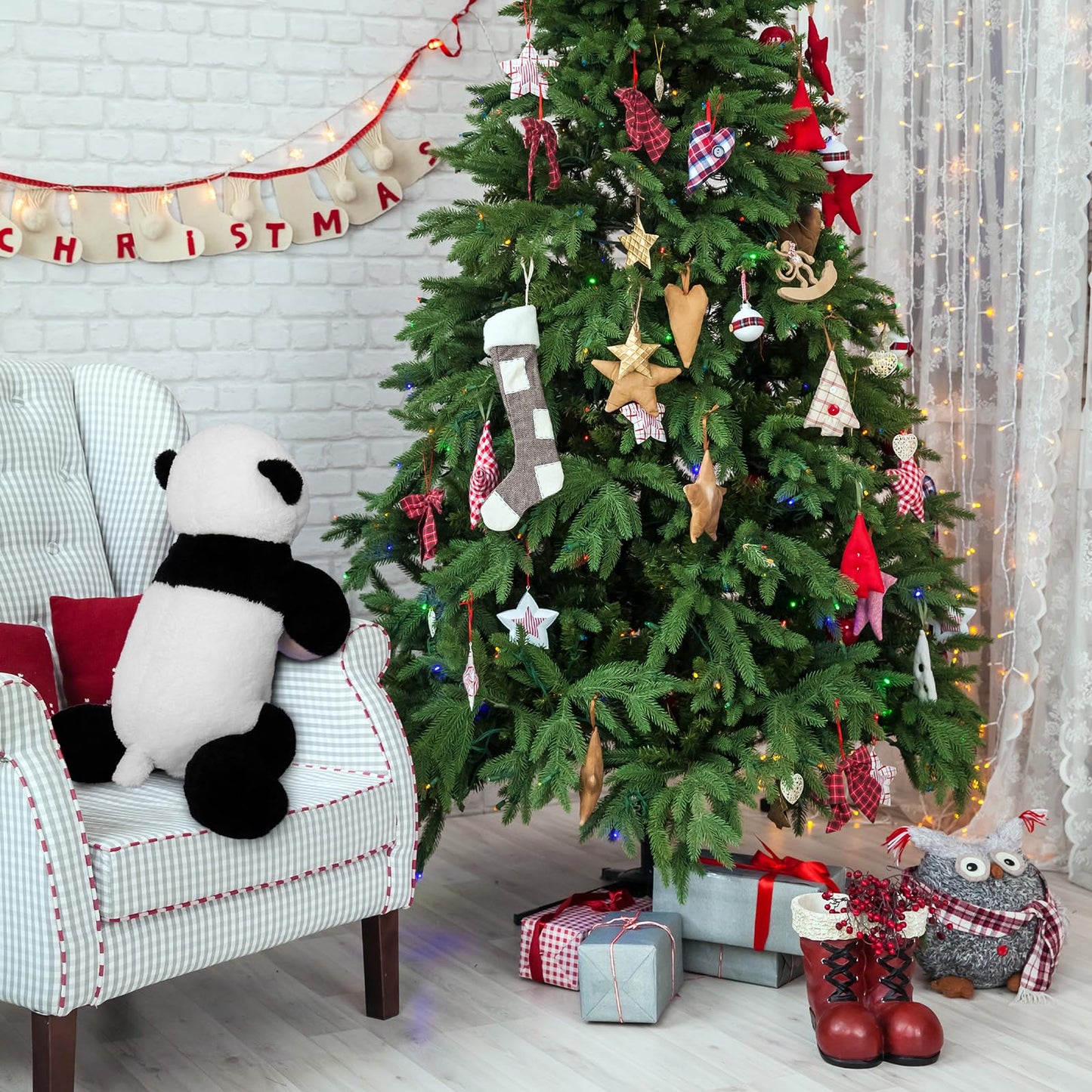 Wepop 5lb Weighted Panda Plush – 24in Big Plush Pillow for Adults and Kids