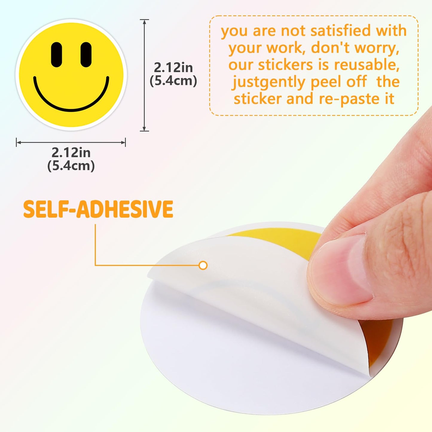 Wercokt 50Pcs Smiling Neon Stickers – Cute Water Bottle & Notebook Stickers for Kids