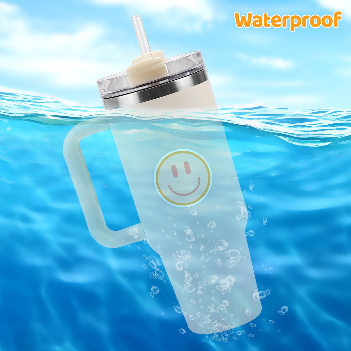 Wercokt 50PCS Glow-in-the-Dark Smile Stickers for Kids – Water Bottles, Notebooks & Luggage