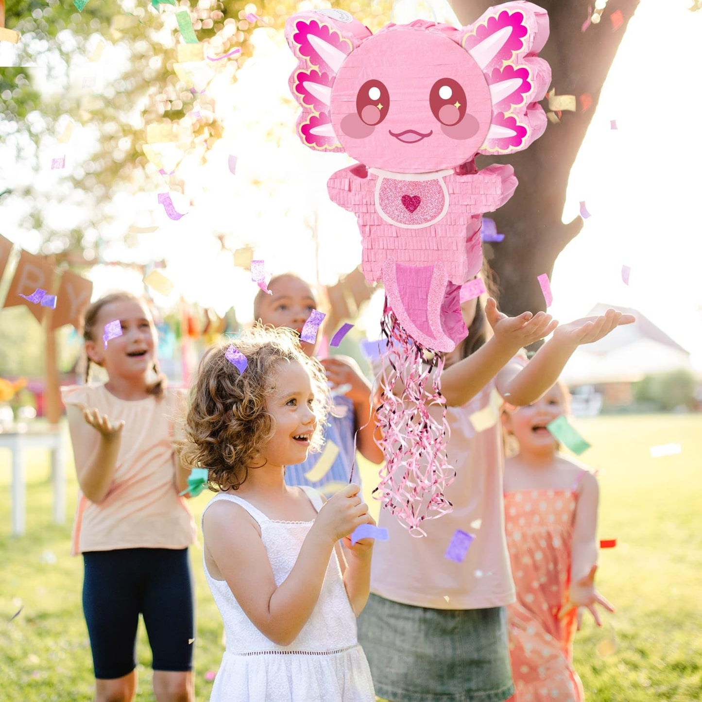 WERNNSAI Pink Axolotl Piñata – Cute Underwater Party Game & Baby Shower Decor