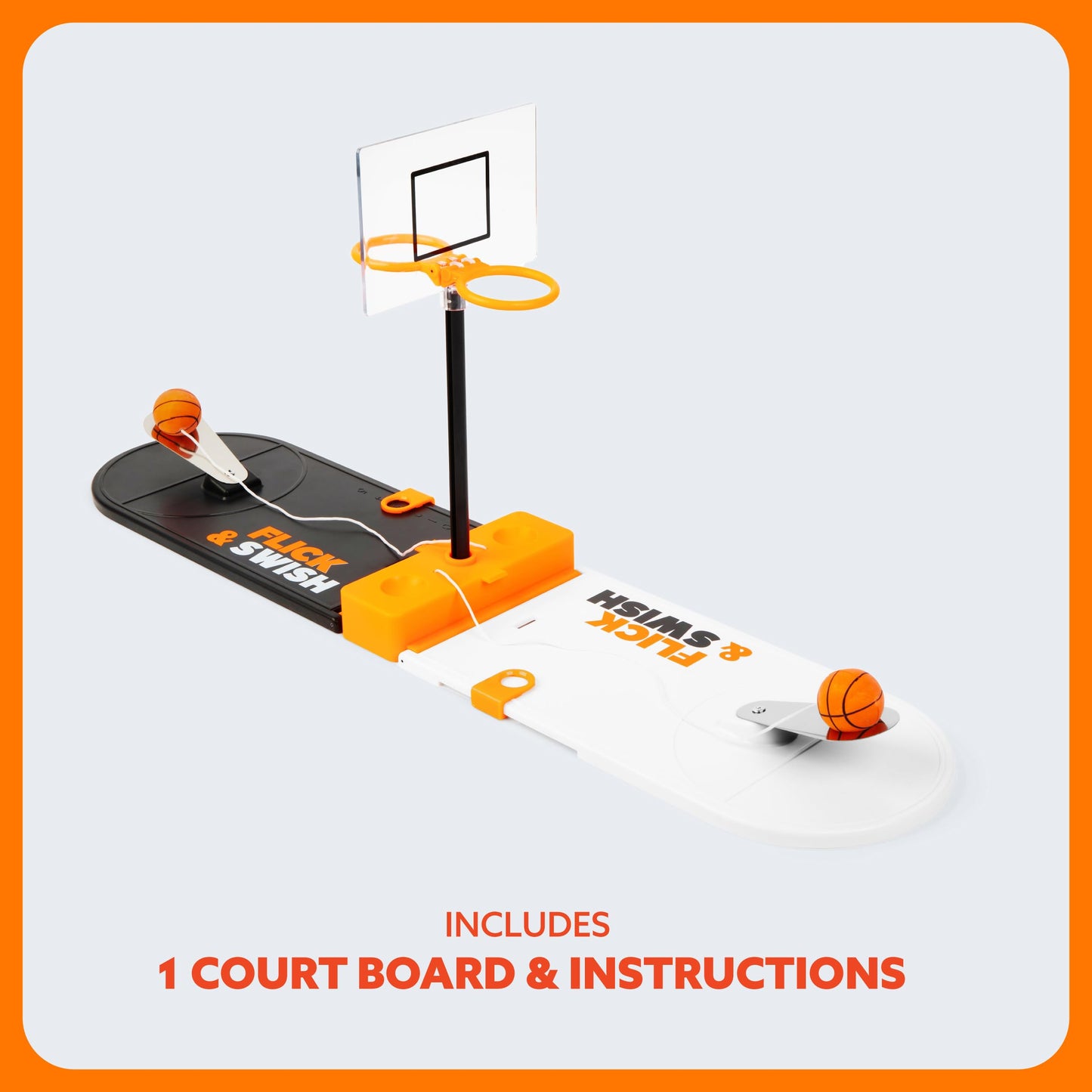 WHAT DO YOU MEME? Flick & Swish Basketball Hook & Ring Game by Relatable – 2-Player Indoor Fun