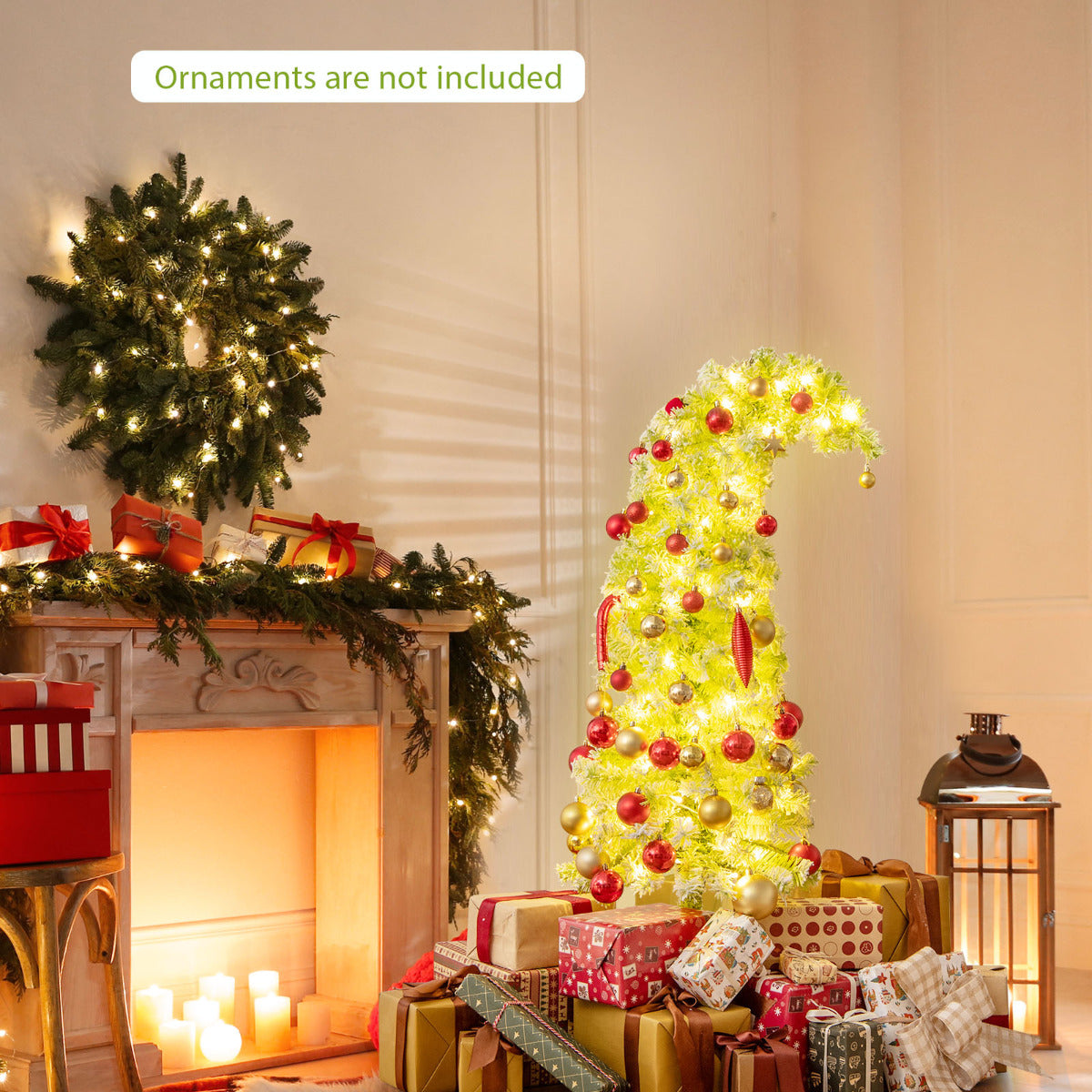 Whimsical Christmas Tree with Branch Tips and Warm White LED Lights-180 cm