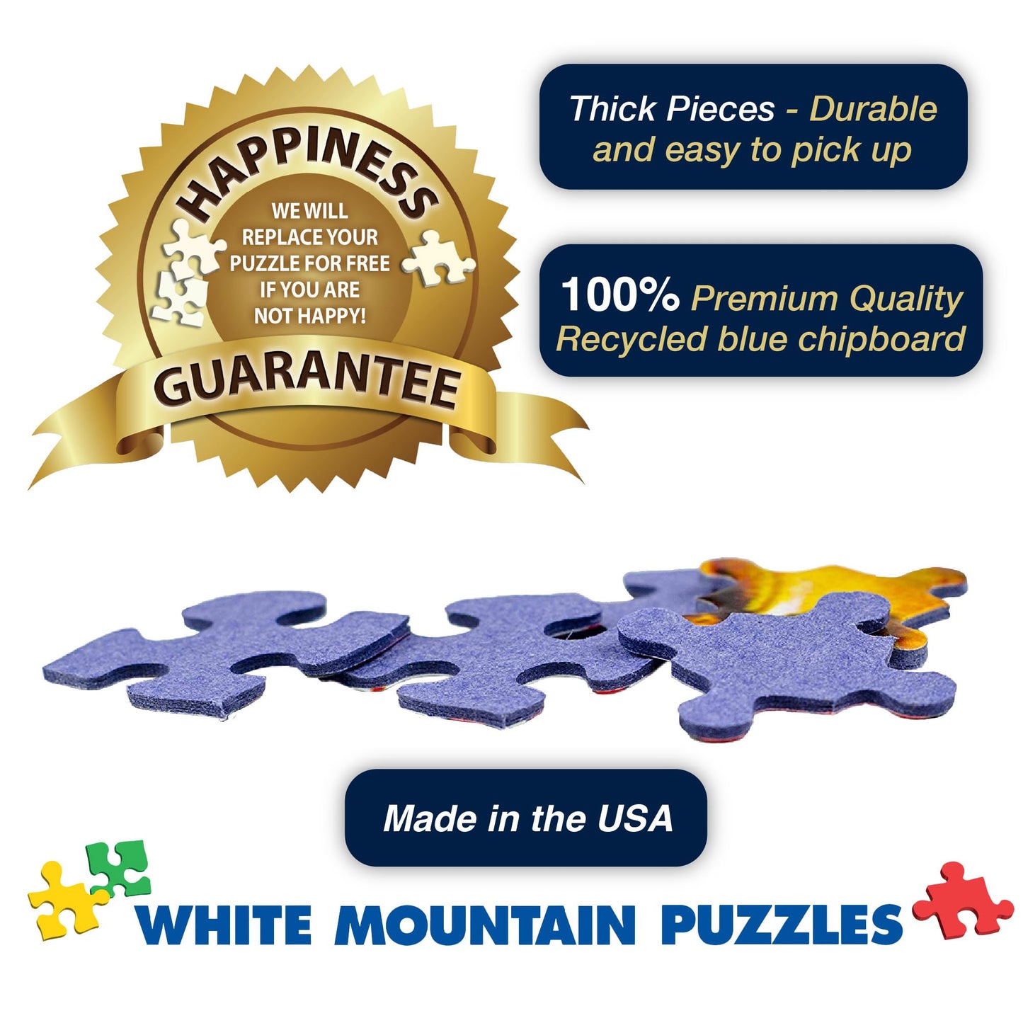 White Mountain 1000 Piece Winter Christmas Puzzle | 24x30 Large Pieces | Christmas Calendar