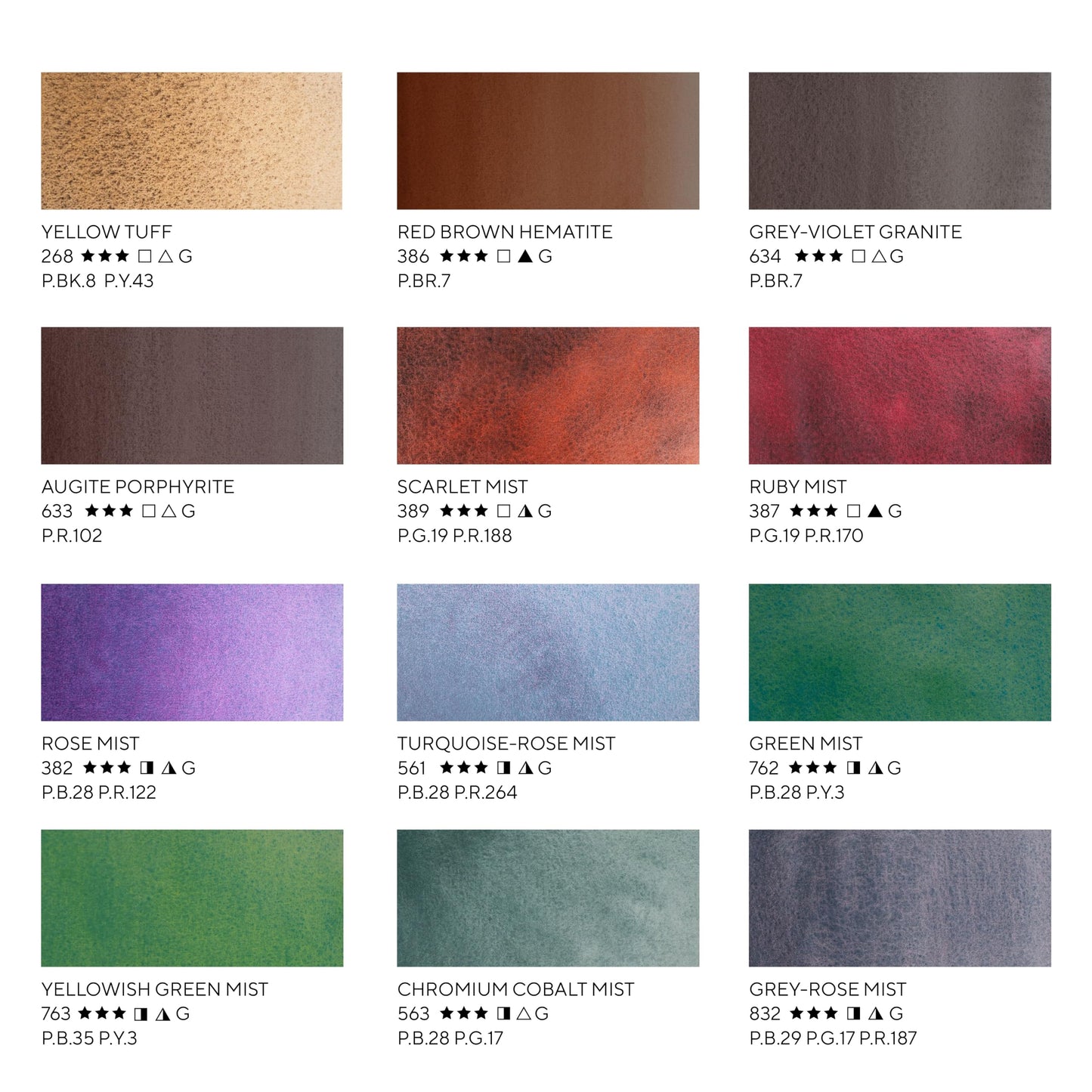 White Nights Professional Watercolor Set – 12 Full Pans, Granulating & Natural Earth Colors | Nevskaya Palitra