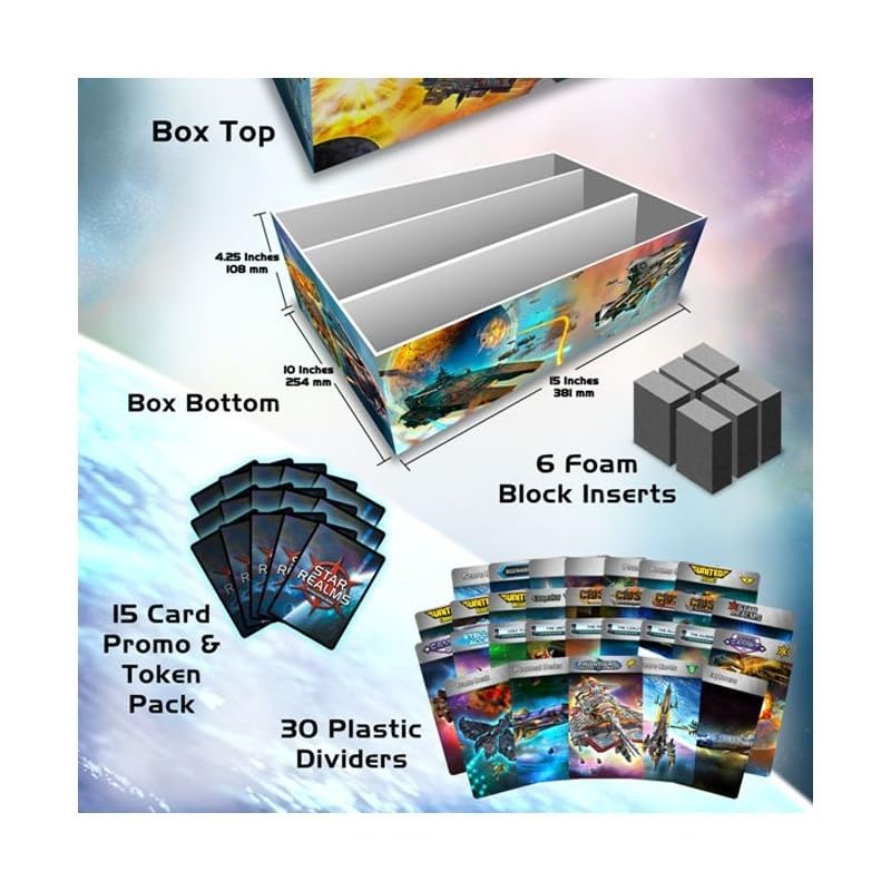 White Wizard Games Star Realms Universal Storage Box – Durable Deck Box for Star Realms