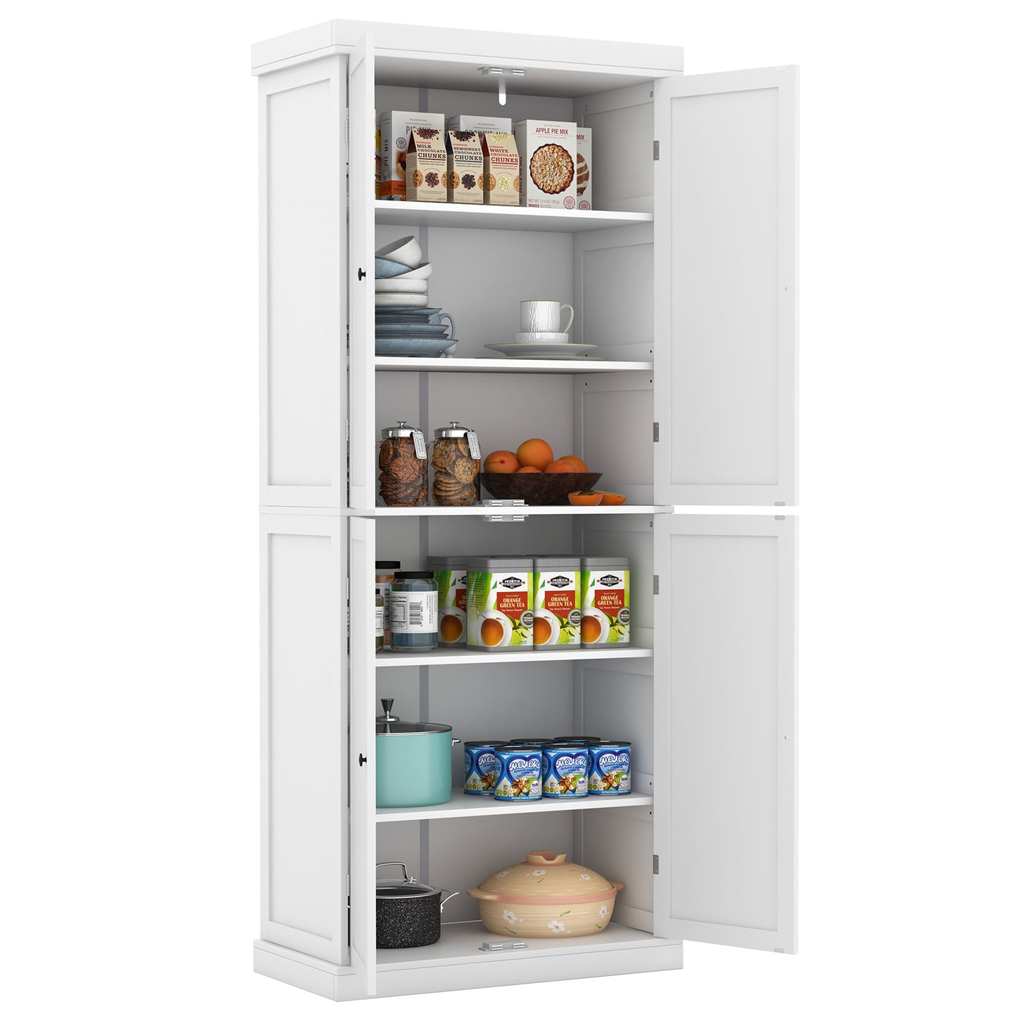 4 Door Freestanding Kitchen Pantry Buffet Cabinet-Black