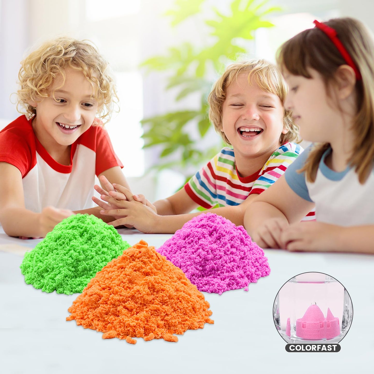 Whkvnng Play Sand for Kids – 6.8 lbs of 10 Colorful Sands | Creative Sand Art Kit