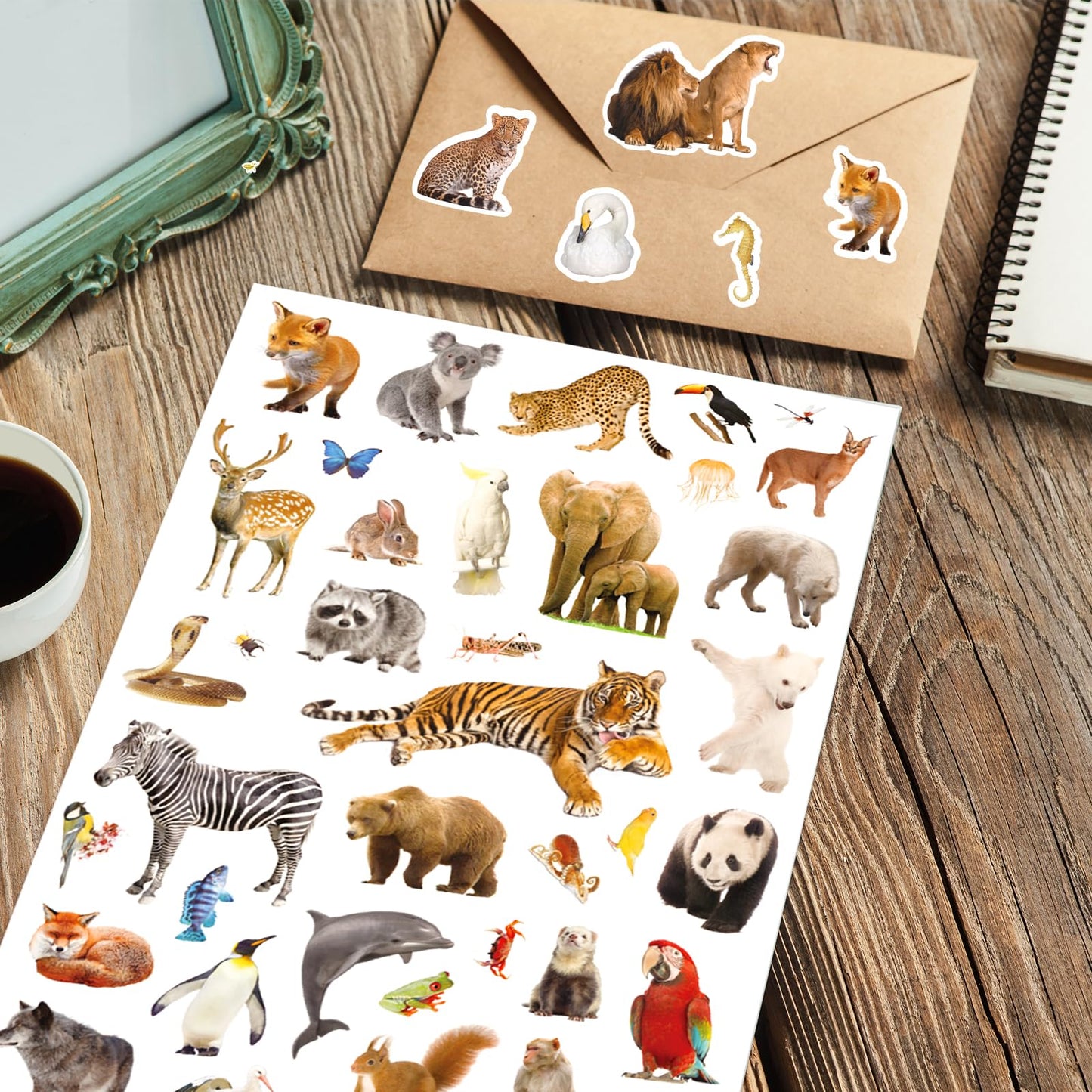 Wild Animals Stickers 750 Count – Safari Jungle Wildlife Sticker Set for Scrapbooks & Decor