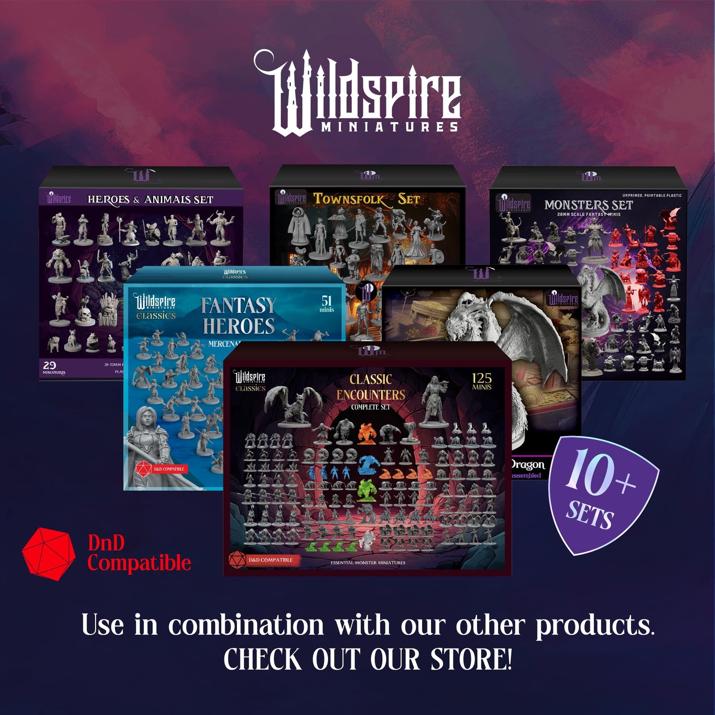 Wildspire Spellblades: 15 Unpainted D&D Minis + Character Sheet (28–32mm)