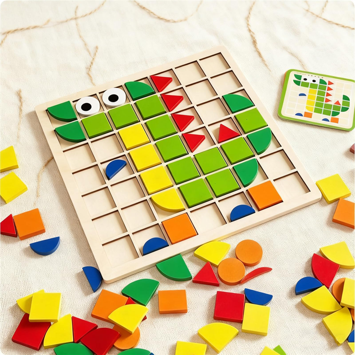 Winbar 120-Piece Wooden Shape Puzzle Set – Educational Memory & Shape Matching Games for Kids 4-8 and Seniors