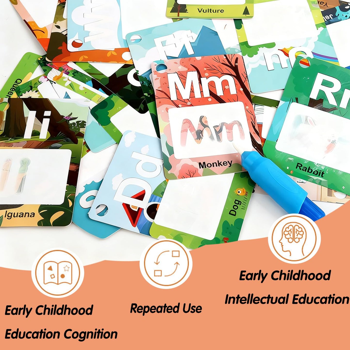Winbar Alphabet Water Coloring Cards – Mess-Free ABC Learning Toy for Toddlers