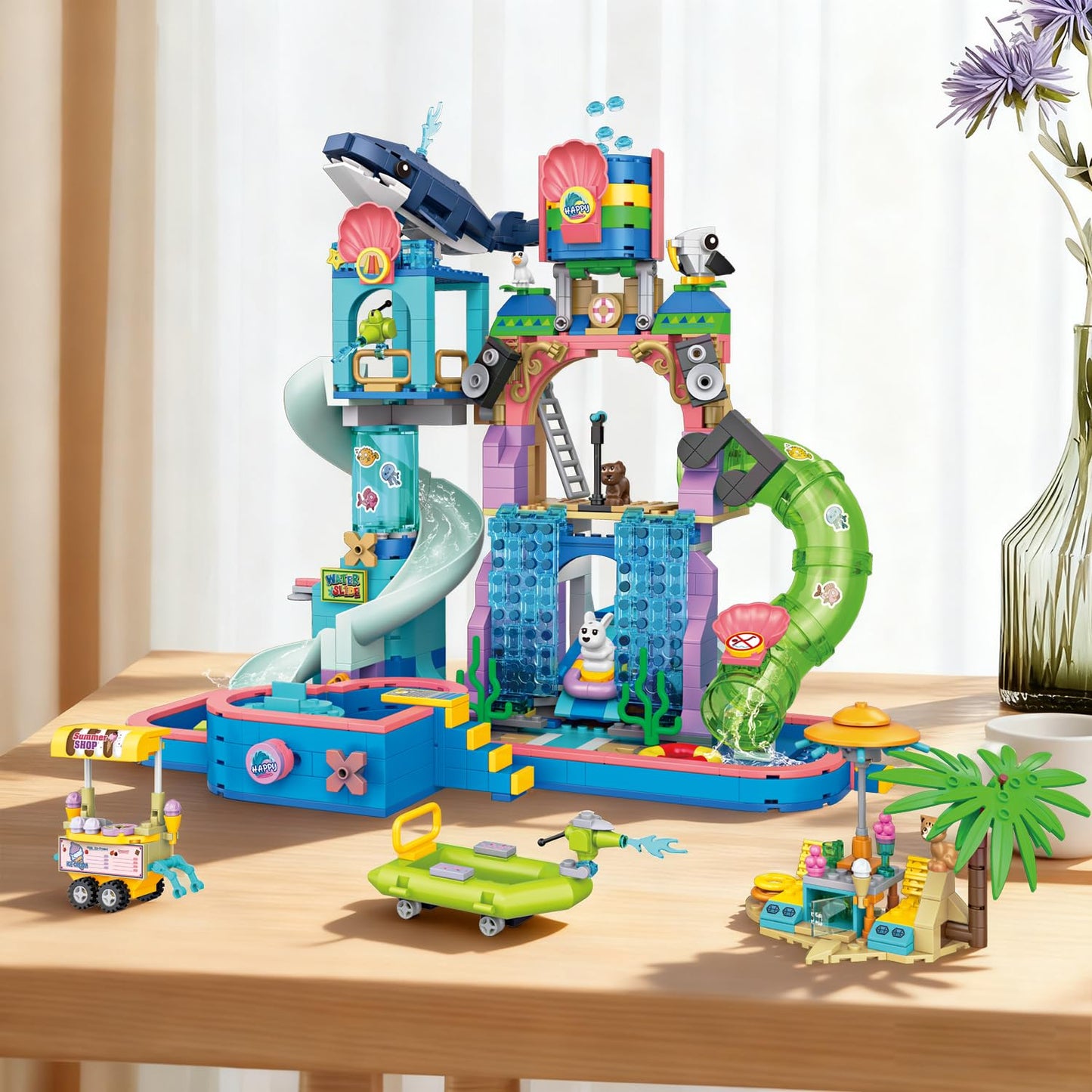 Wingift 1150Pcs Friends Water Park Building Set | STEM Summer Toy for Kids Aged 6-12