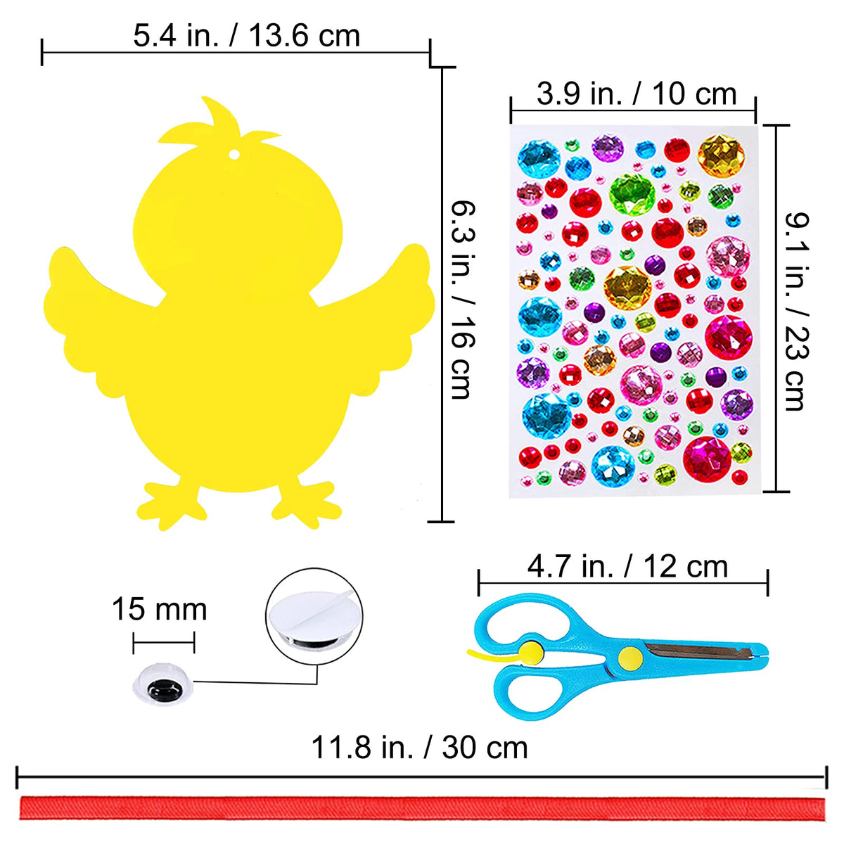 Winlyn 24-Set Easter Chick Hatching Ornaments DIY Kit for Kids