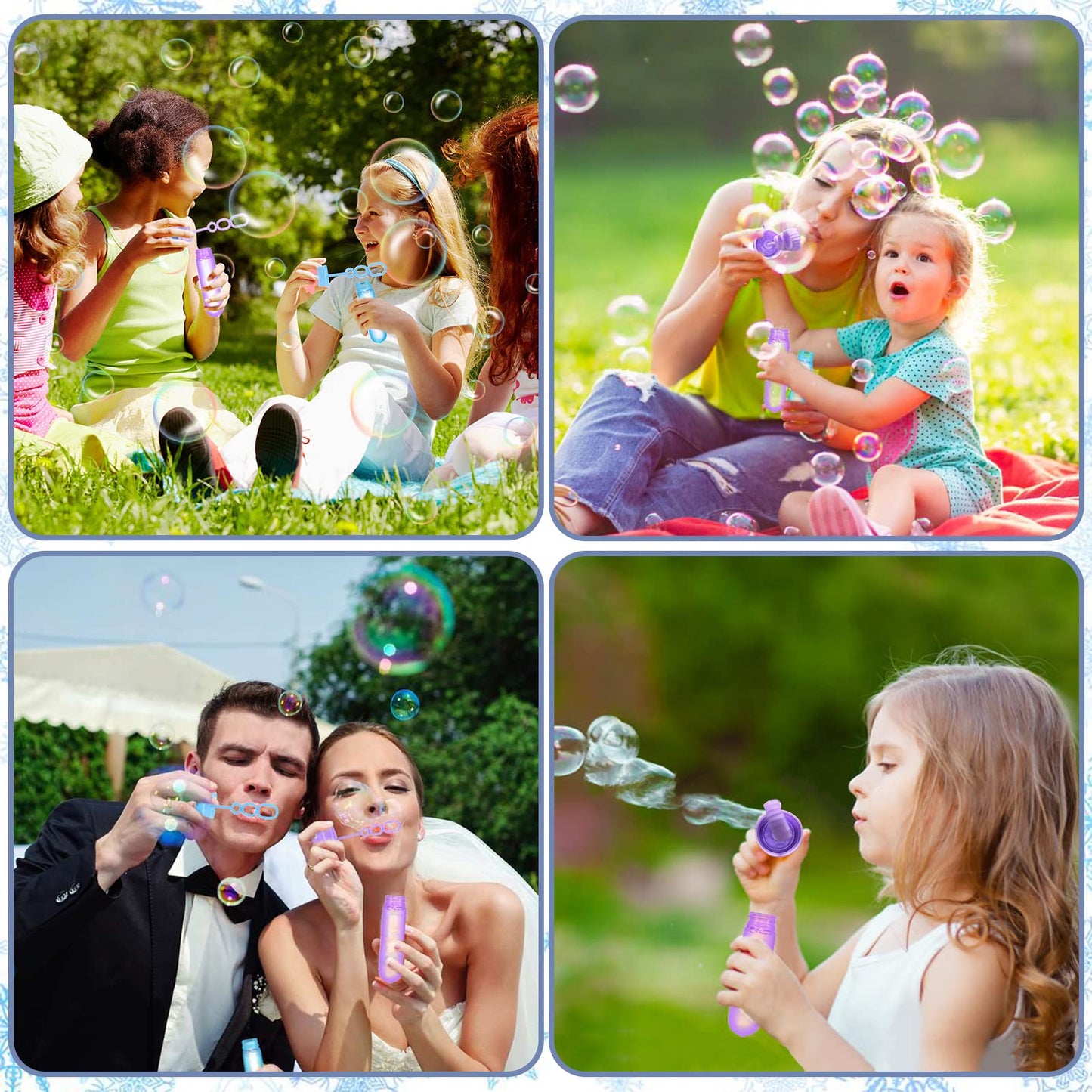 Winrayk 24 Large Snowflake Bubble Wands with Gift Card – Winter Party Favors for Kids