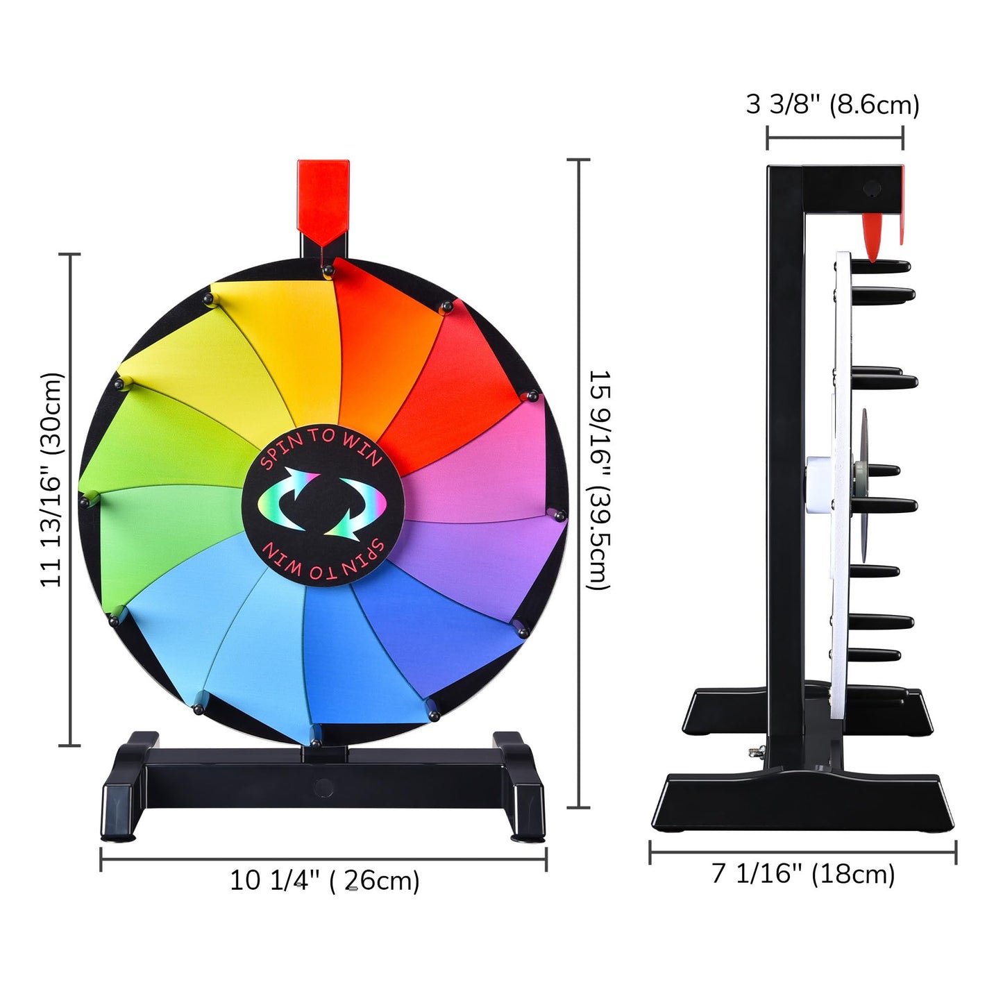 WinSpin 12-Inch Tabletop Prize Wheel – 12 Editable Slots (Breeze Series)