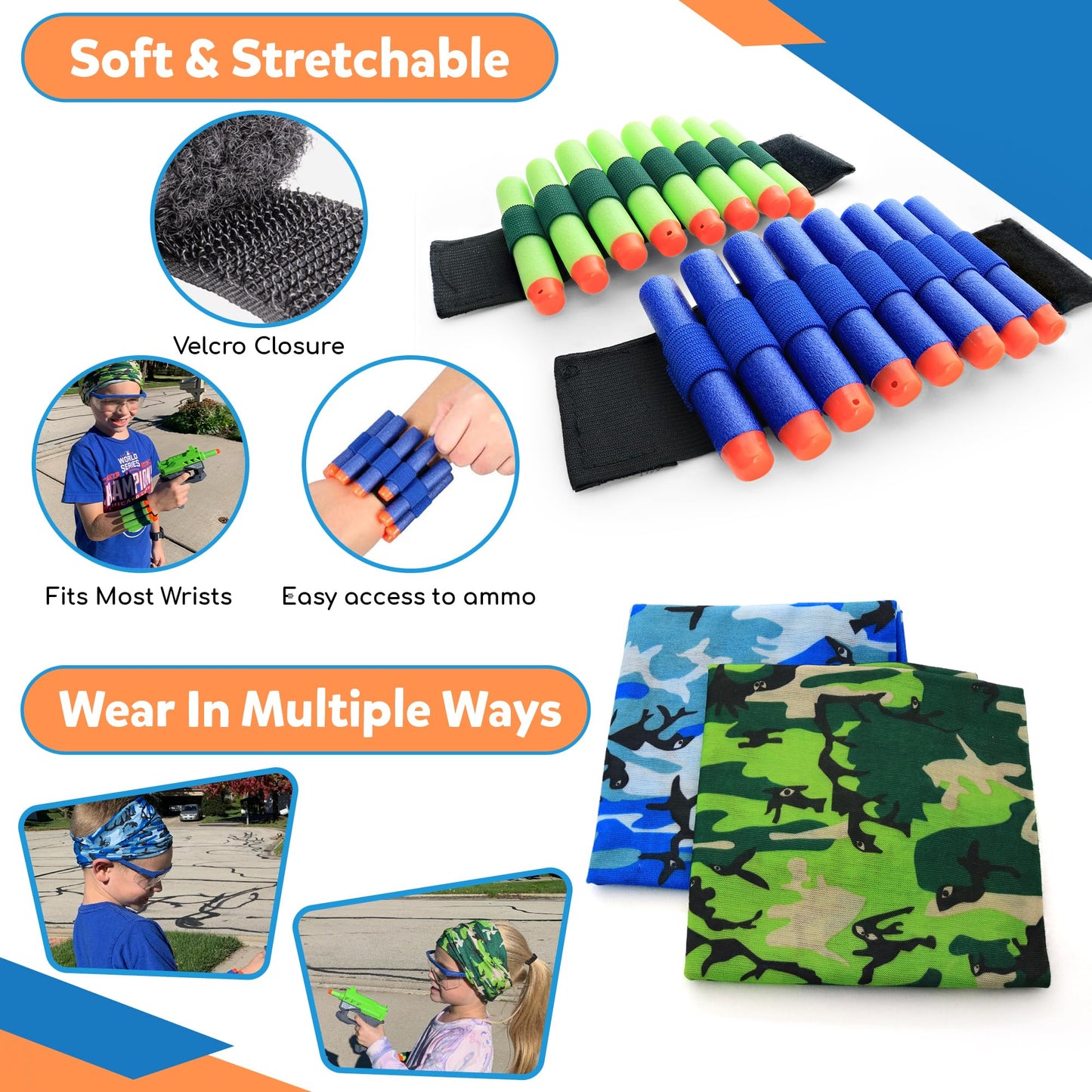 Wishery Nerf Party Supplies — 12 Sets for Boys Birthday War Bulk Pack