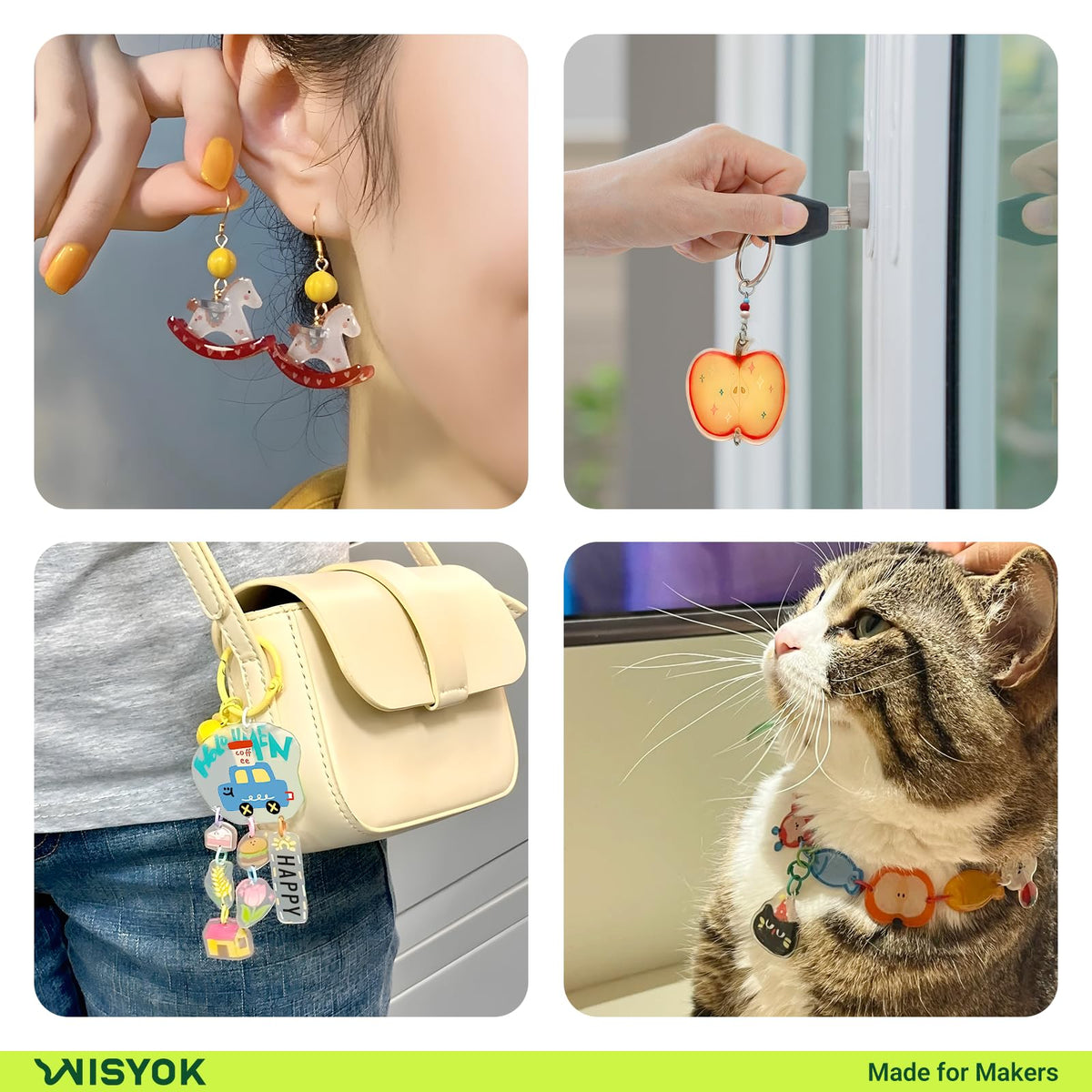 WISYOK 50Pcs Shrinky Film Sheets – DIY Shrink Plastic for Keychains, Ornaments, Jewelry
