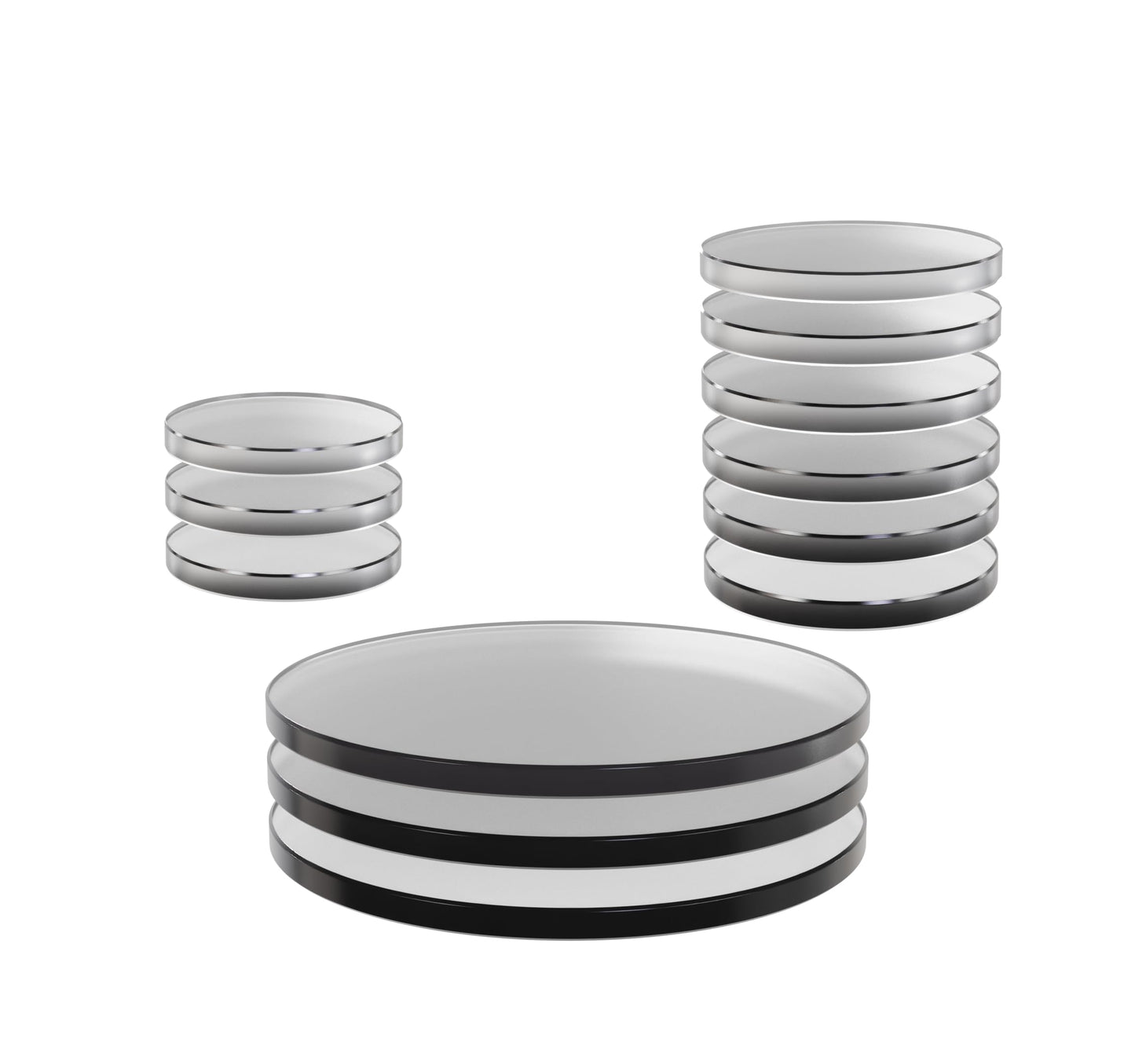WizKids Deep Cuts Bases (Clear Plastic) – 20mm, 25mm & 50mm Set