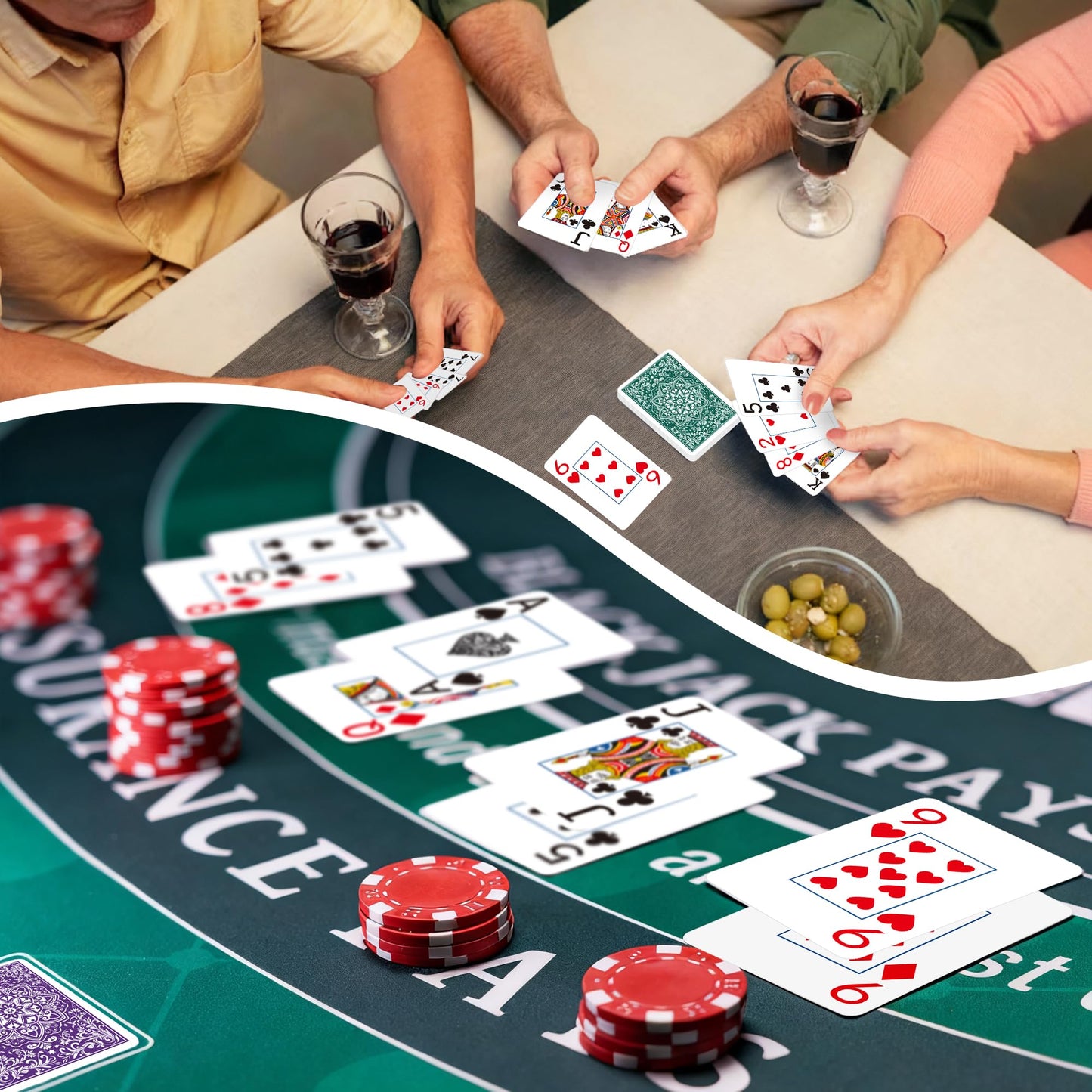 Wkchxd Playing Cards – Jumbo Poker Size, Large-Print Green & Purple Decks